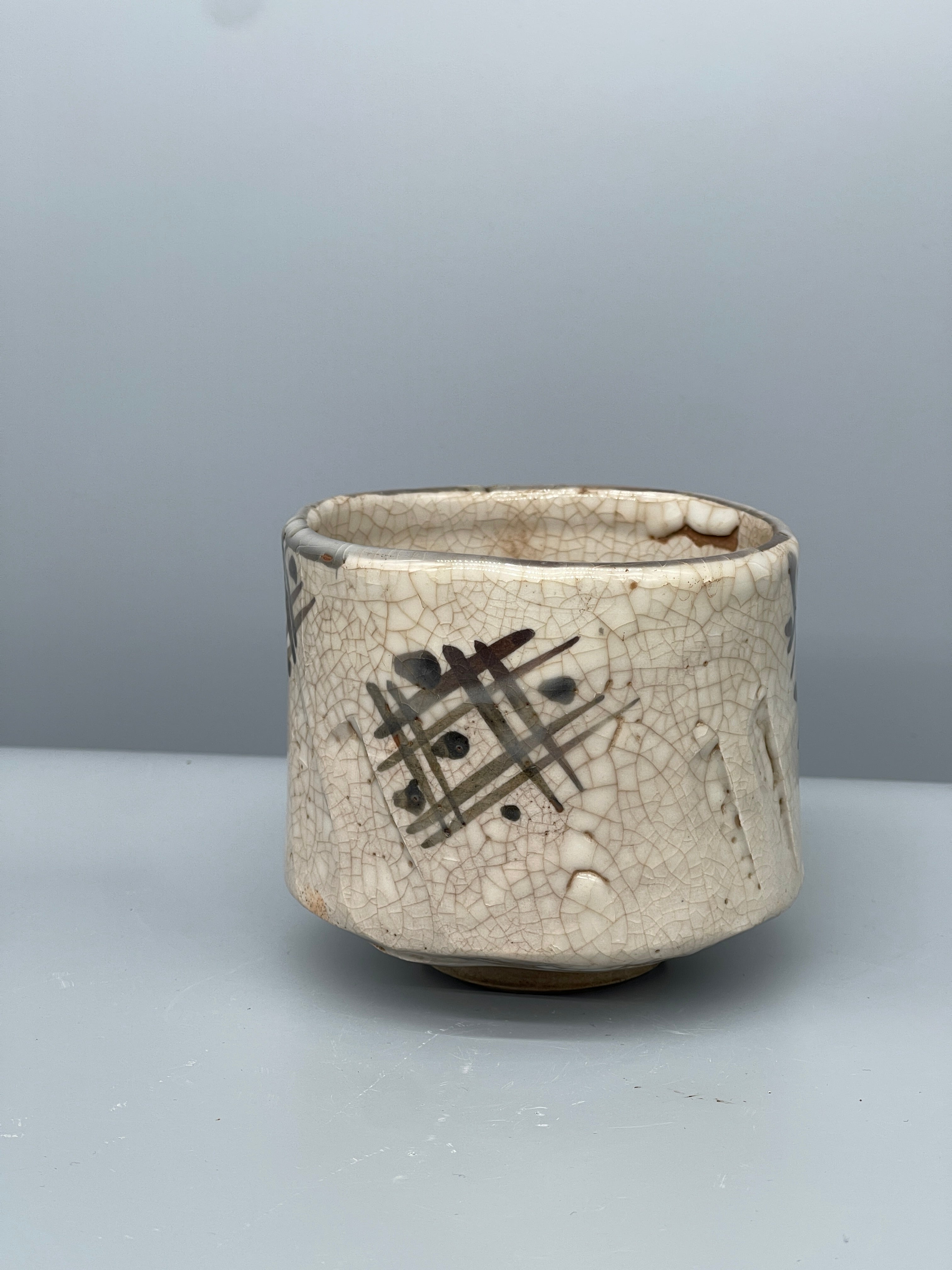 Vintage Japanese Chawan Tea Bowl, Shino Glaze