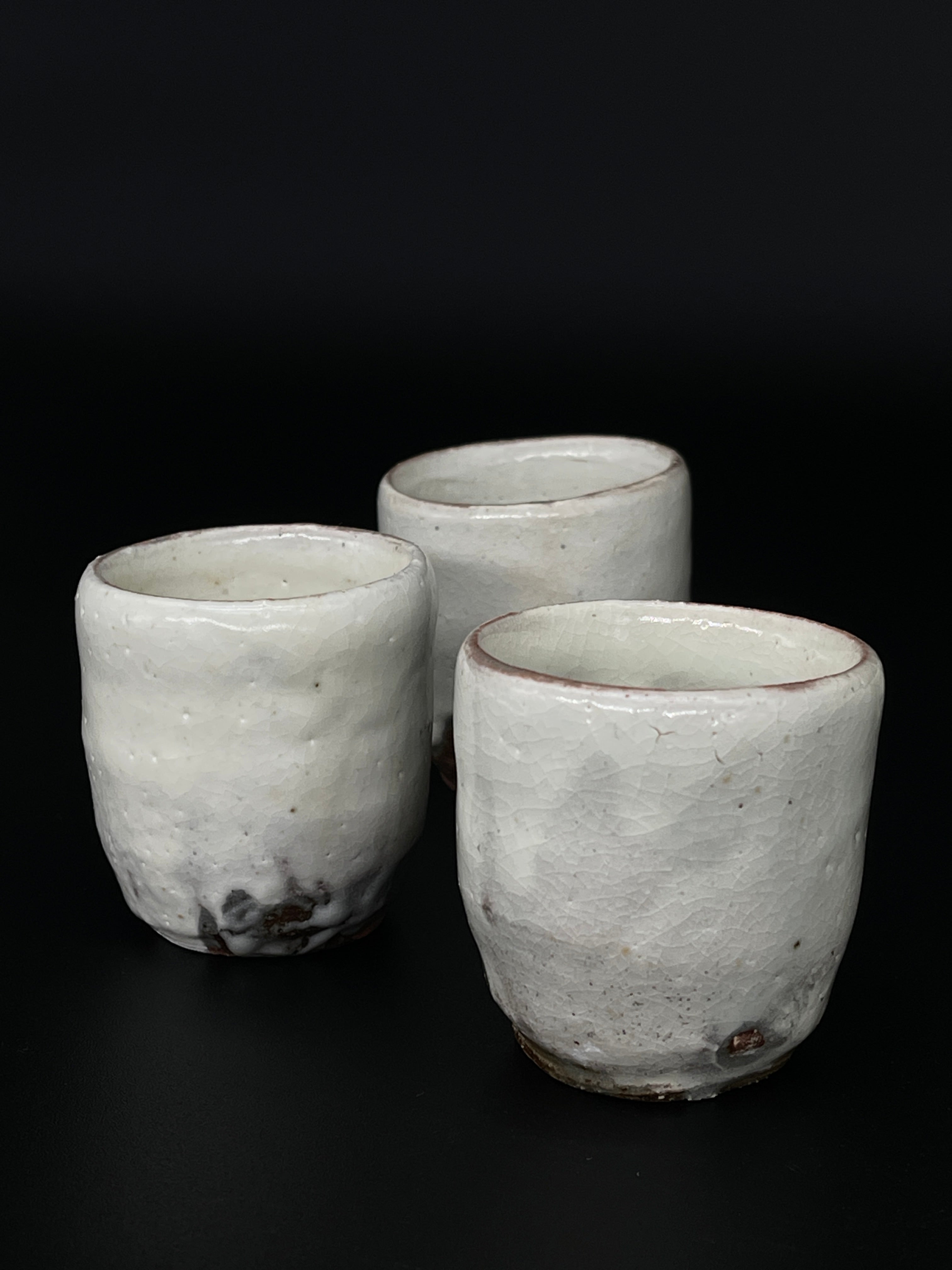 Vintage Japanese Sake Cups - Shino Glaze | c.1960's