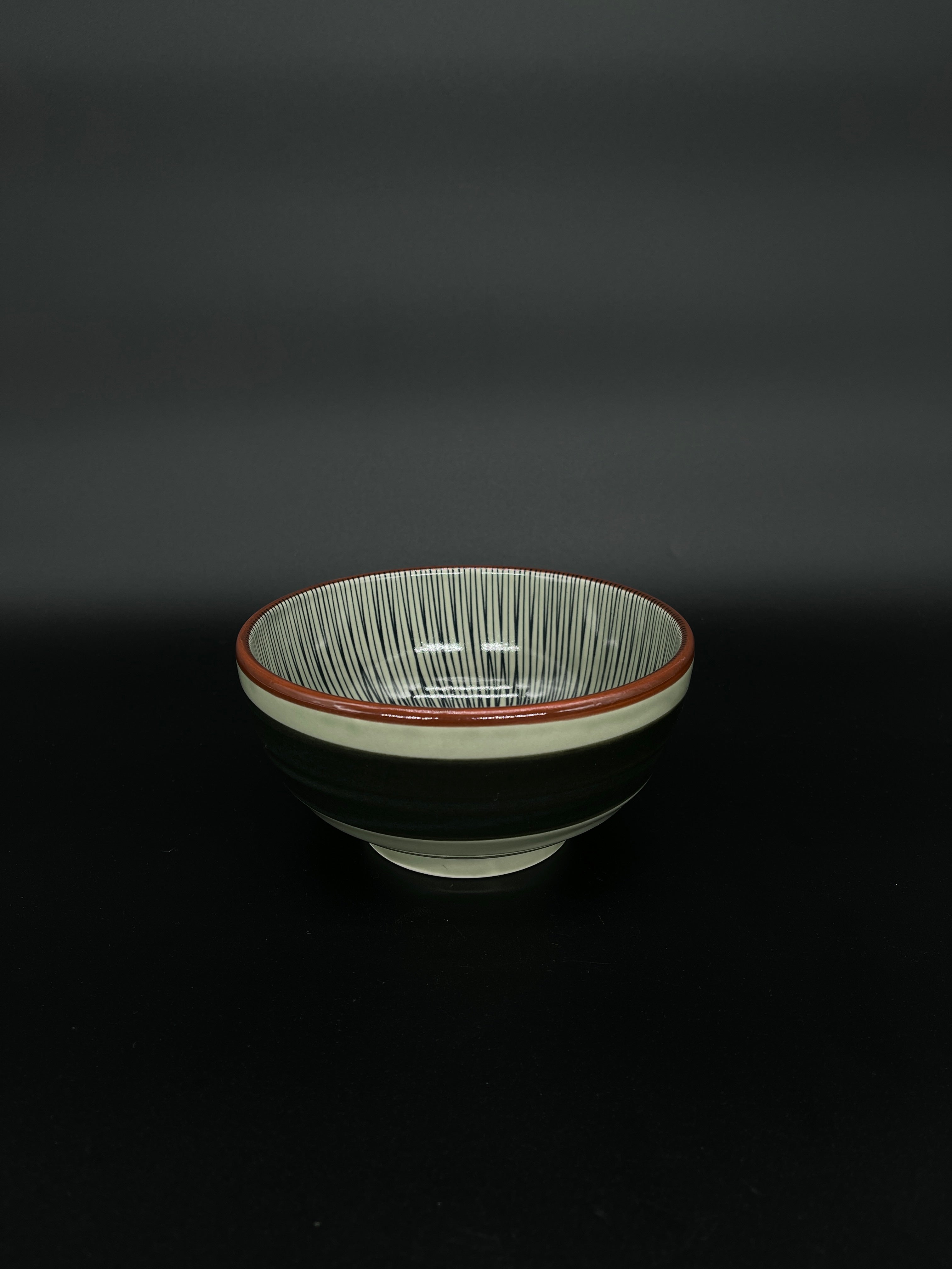 Contemporary Japanese Bowl - Green, Stripe
