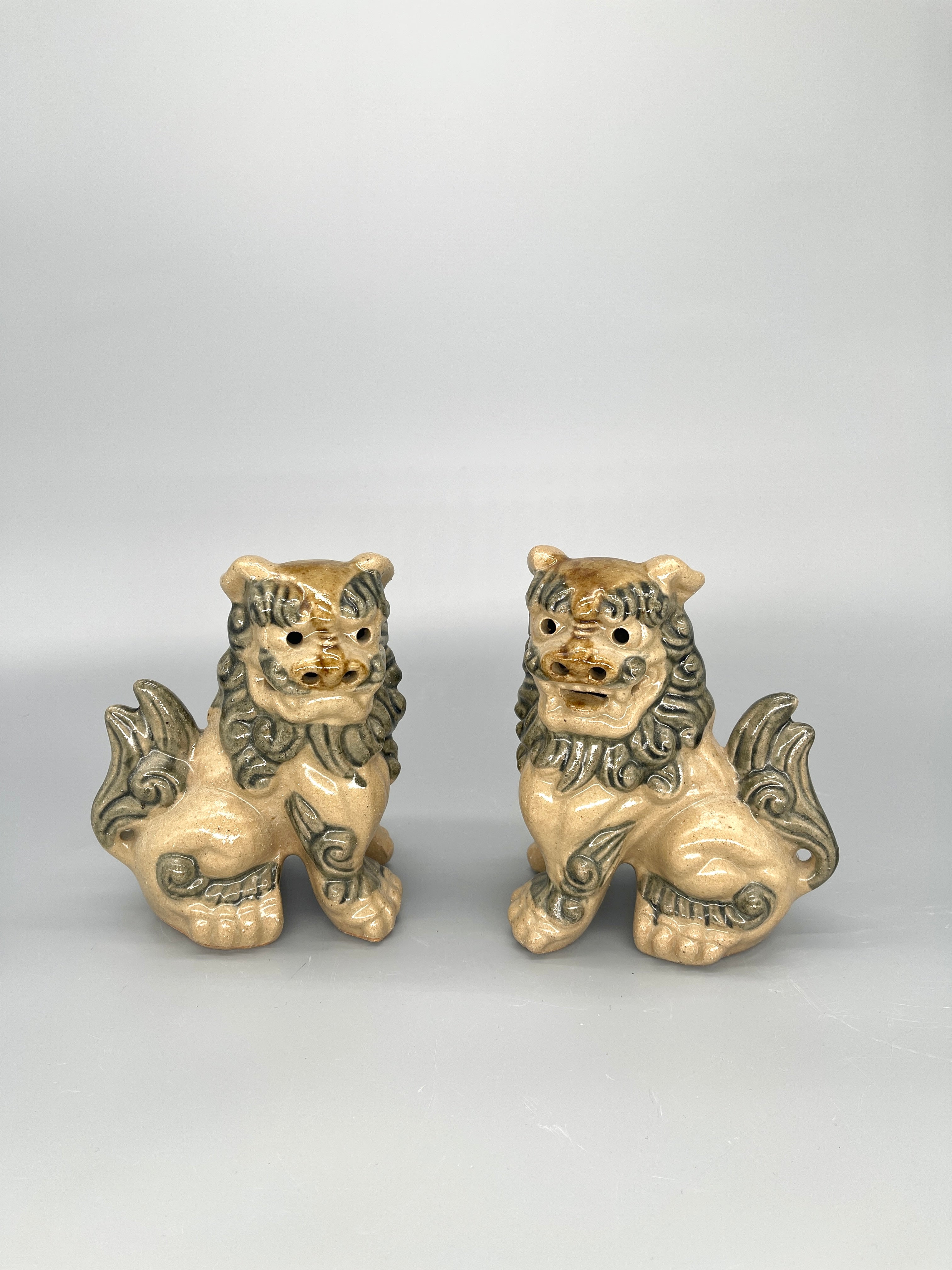 A Pair Of Japanese Pottery Shi-Shi | c.1960