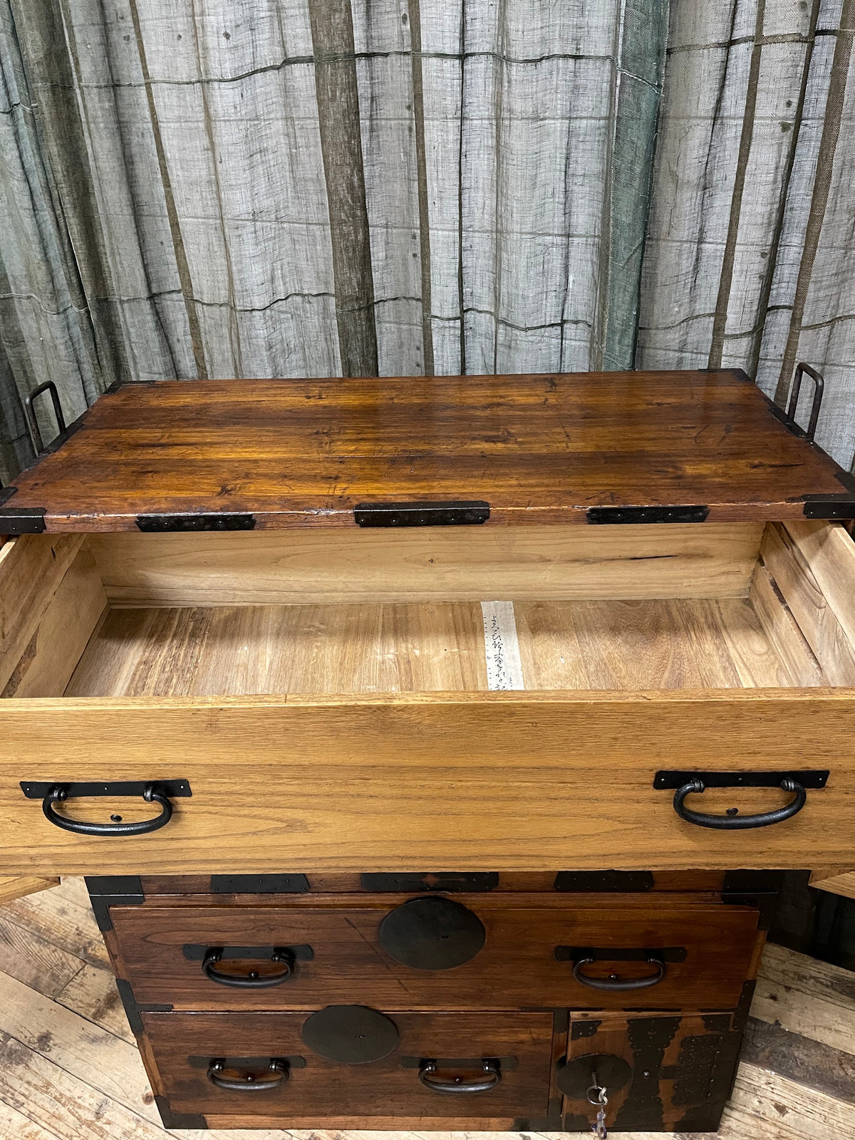 Antique Japanese Kannon Biraki Kimono Chest