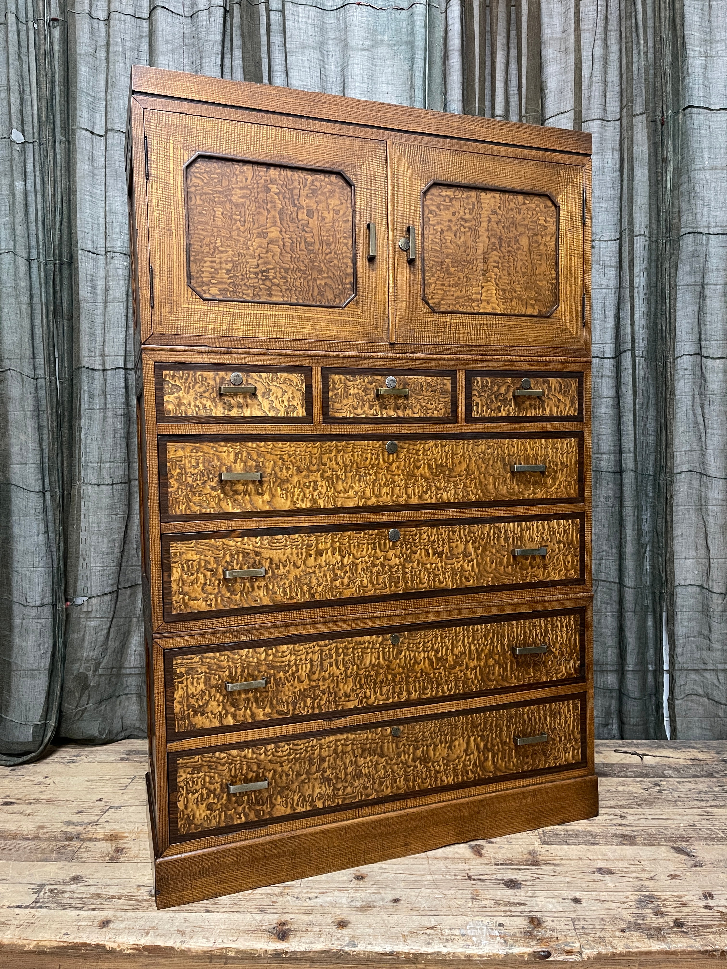 Vintage Japanese Kimono Storage Chest of Drawers From Hokkaido - Cedar & Mountain Ash| C.1930