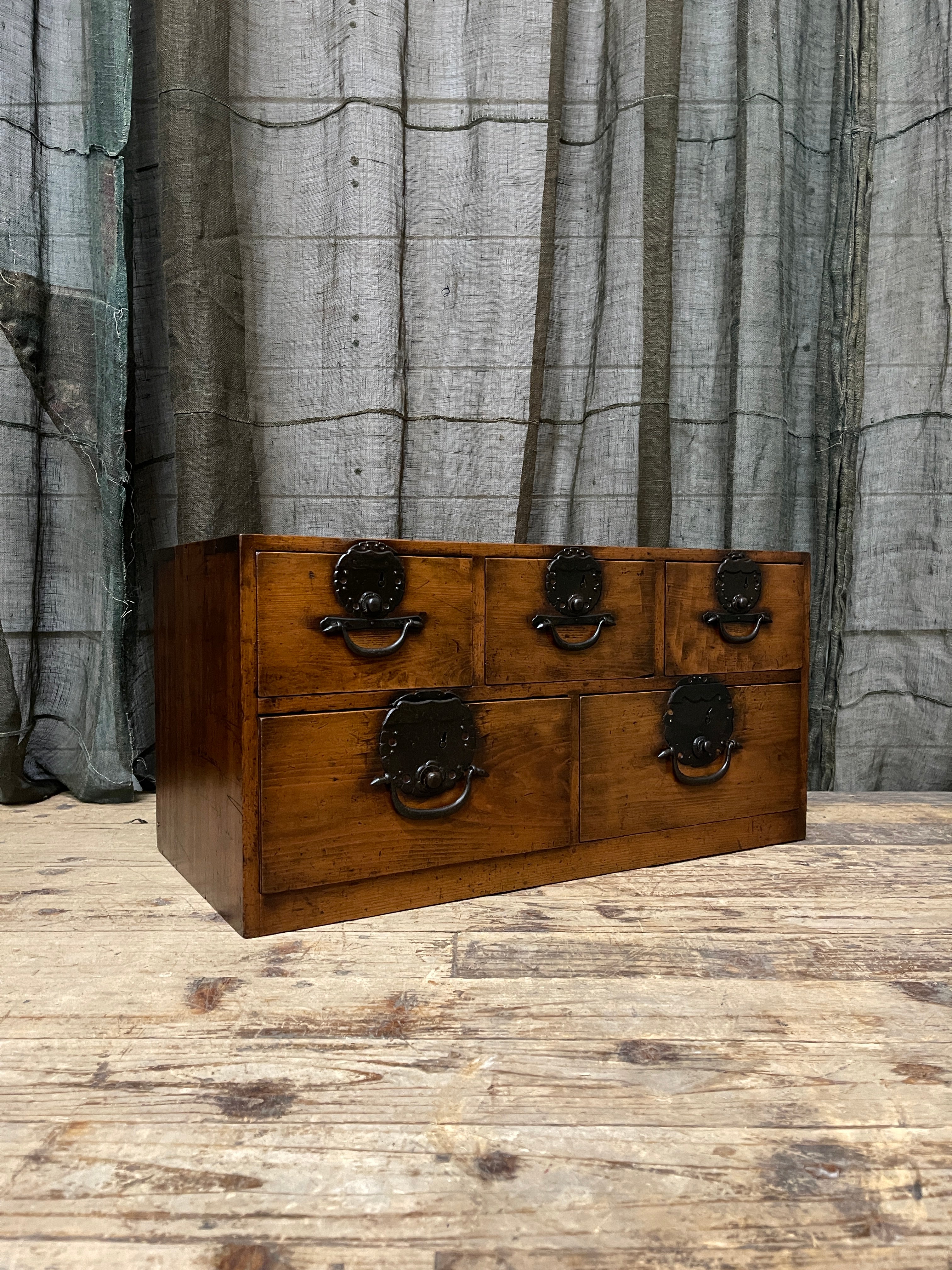 Antique Japanese Merchant's 5 Drawer Document Chest - Cypress | Meiji, late 19th Century