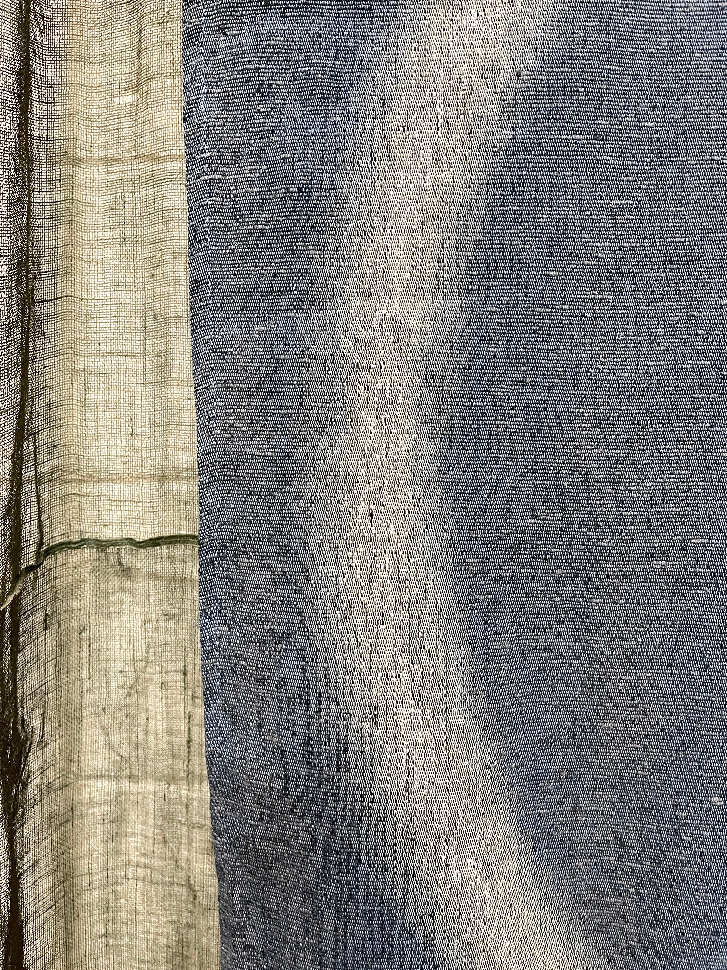 Vintage Japanese Cotton Noren, Panelled Curtain
