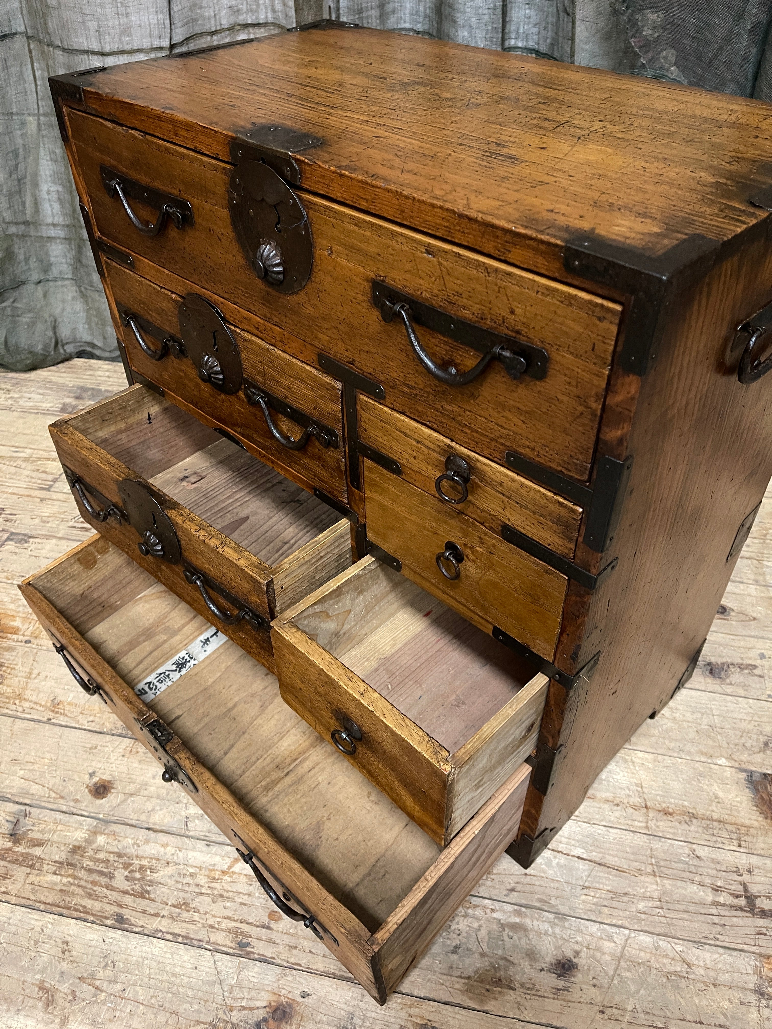 Ko Dansu, Japanese Side Cabinet - Paulownia & Cypress | Meiji
