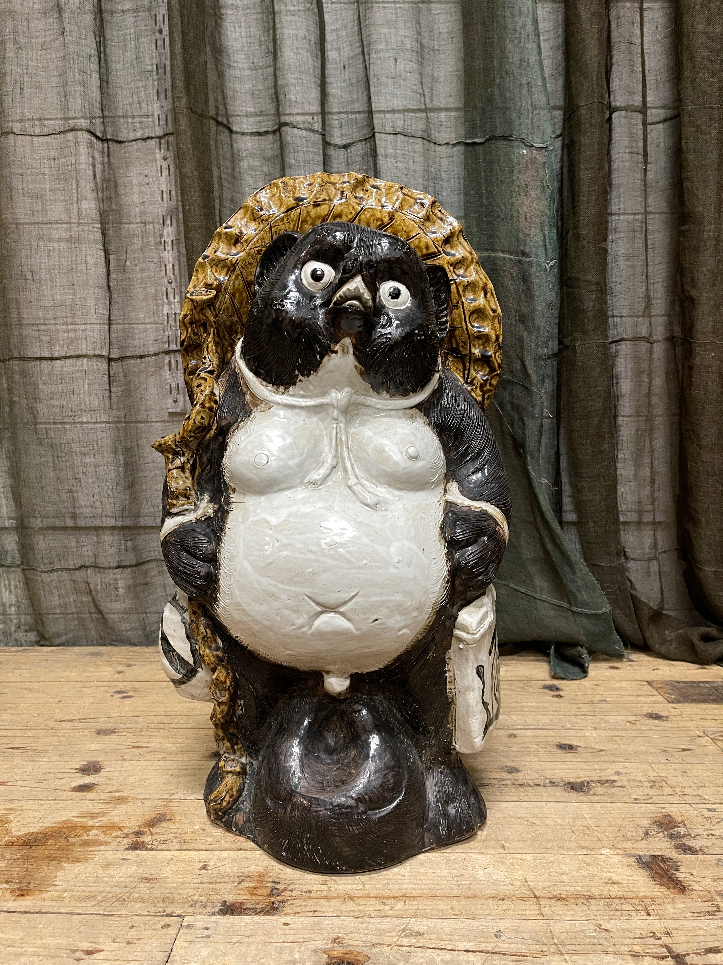 Vintage Tanuki Statue, Hand-Crafted