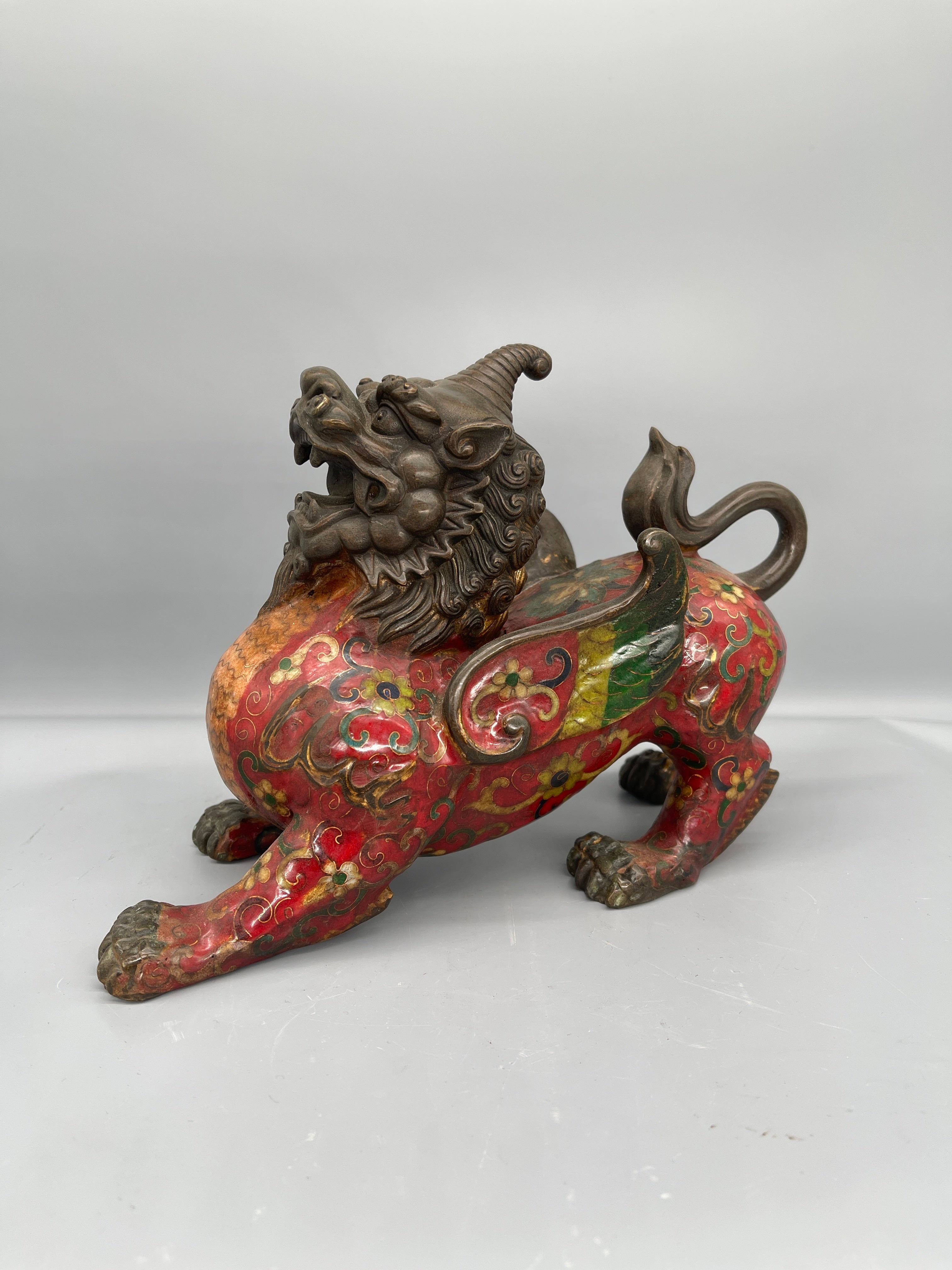 Pair of Chinese Cloisonne Foo Dogs