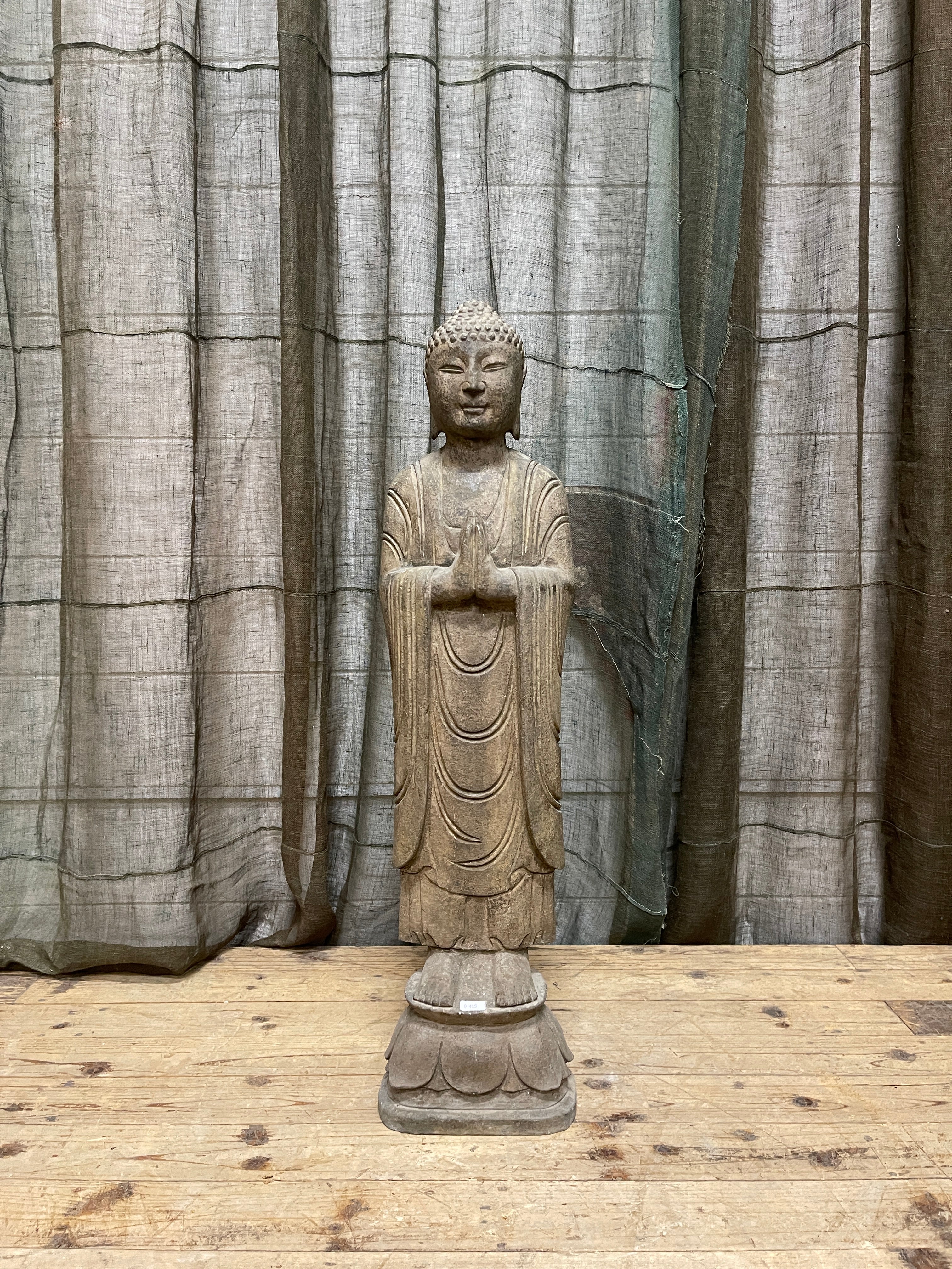 Chinese Standing Stone Buddha Statue, Namaskara Mudra
