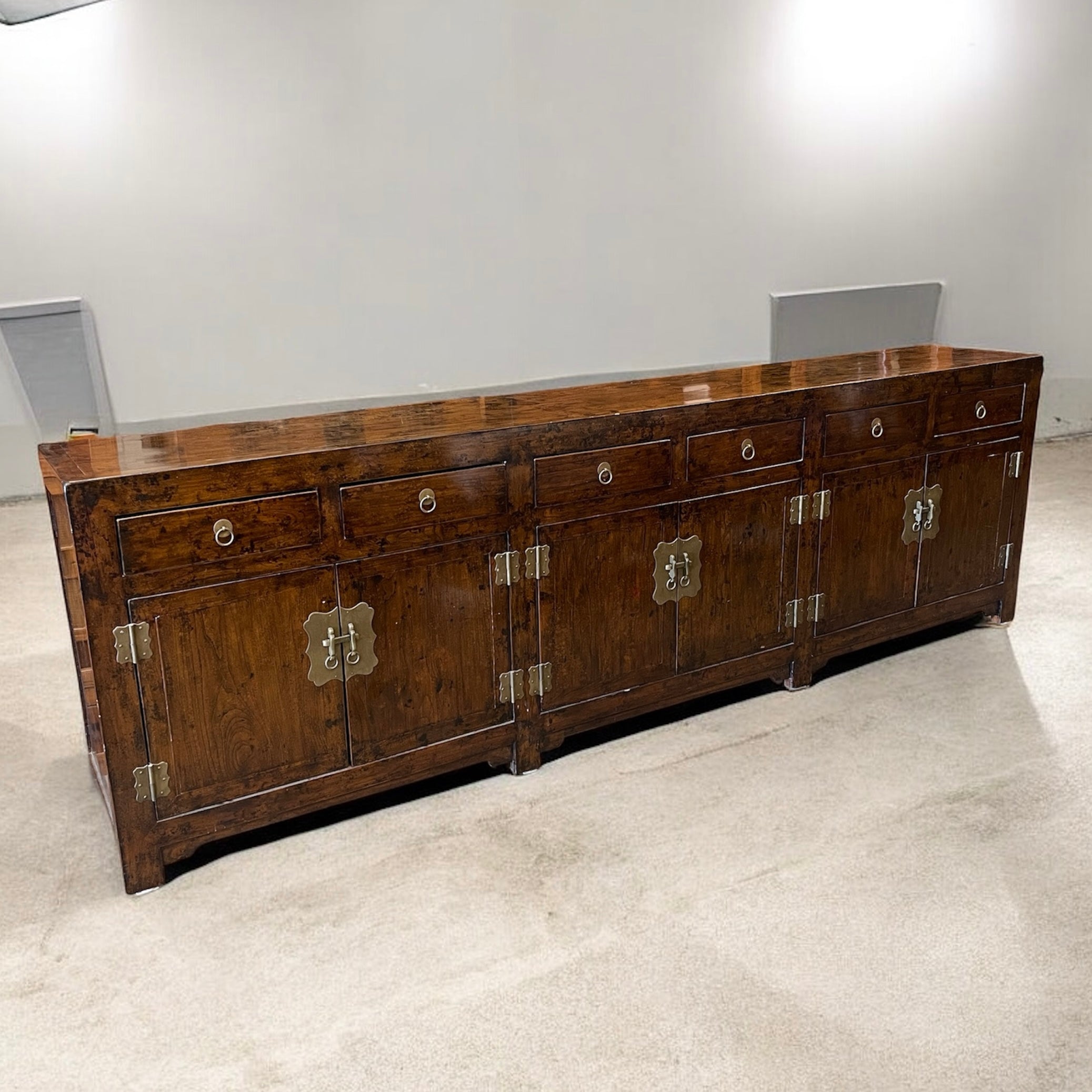 Chinese Lacquered Long Buffet Sideboard