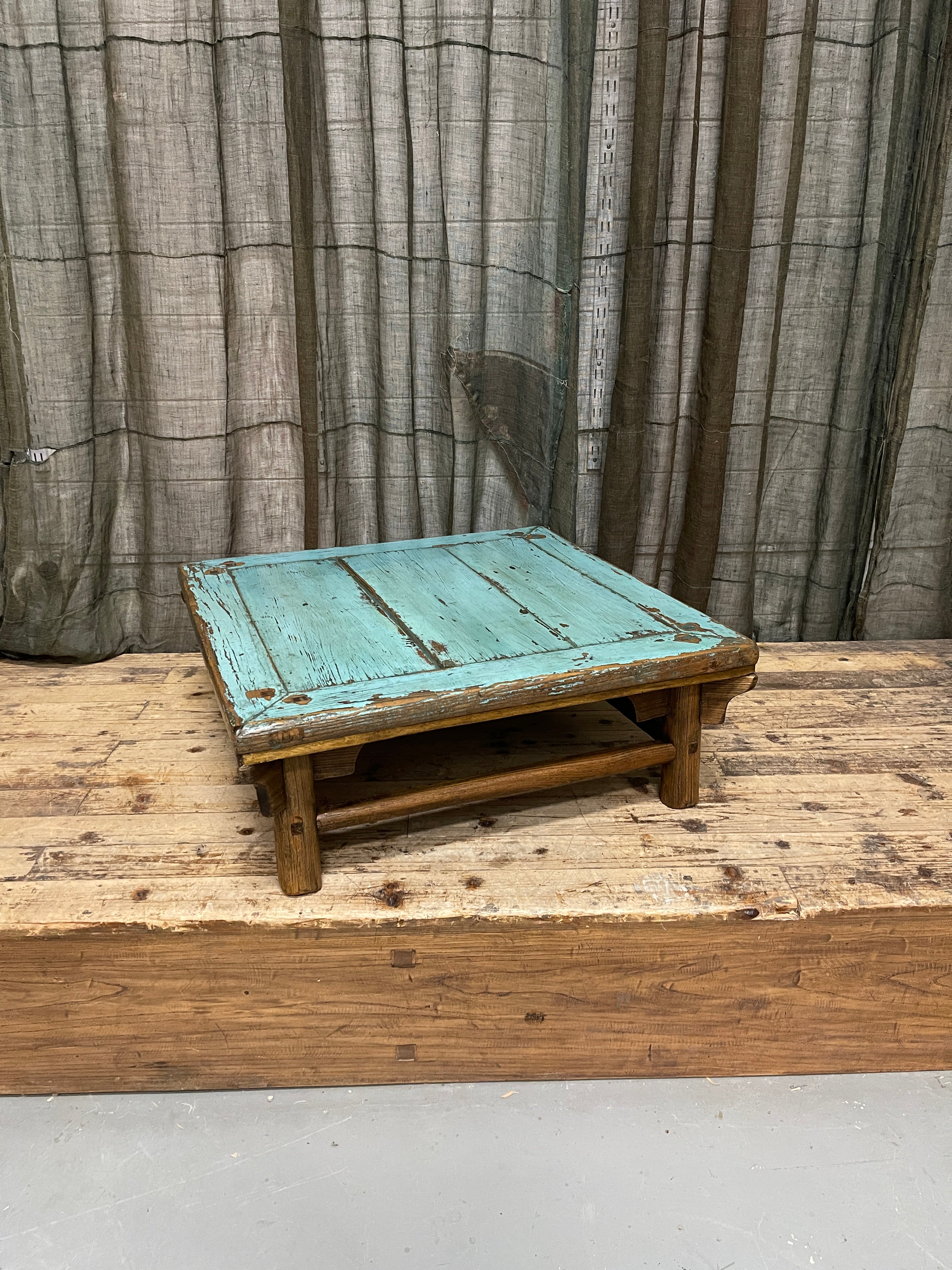 Antique Chinese Square Low Table From Shanxi Province| Elm