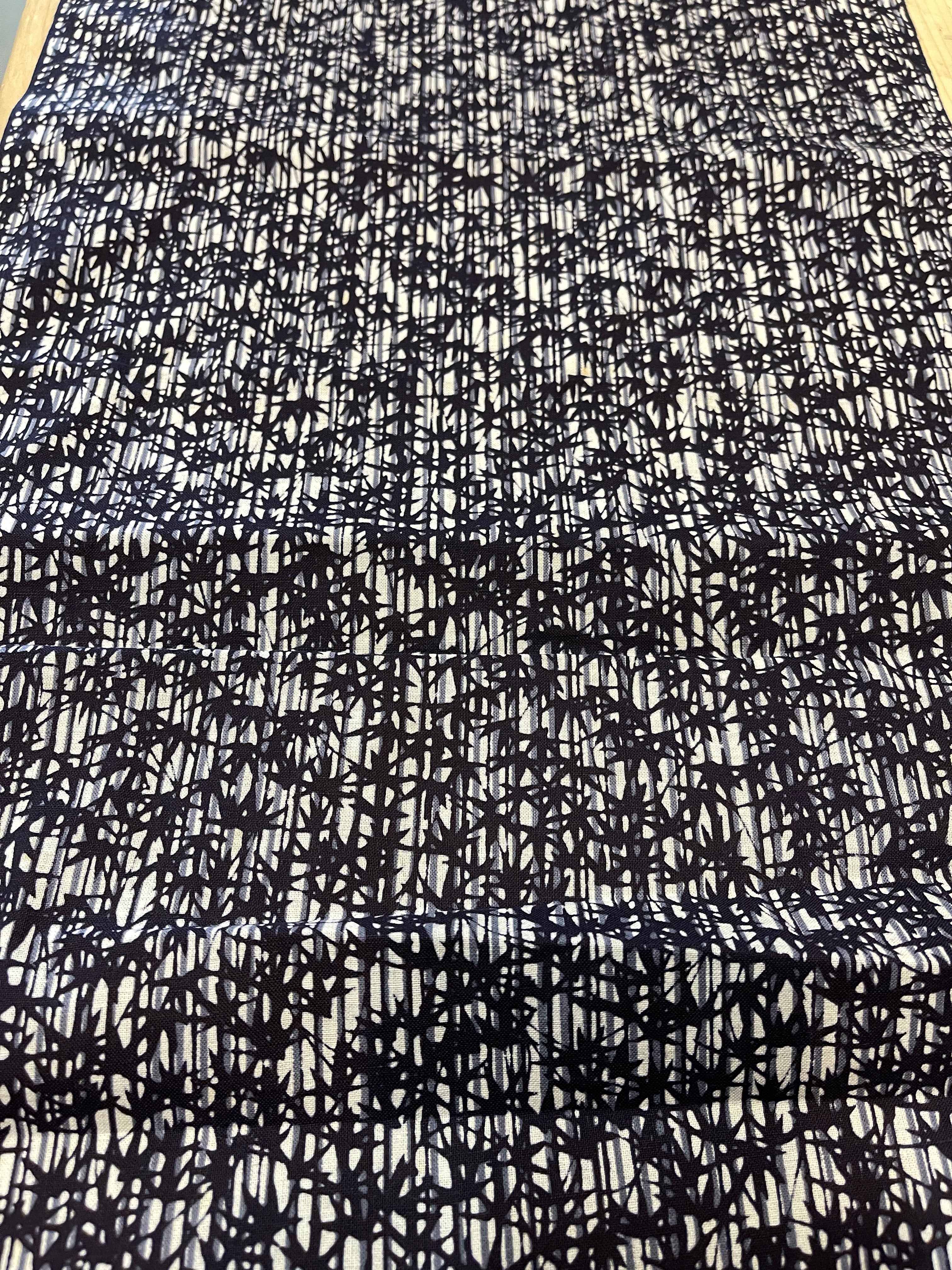 Japanese Yukata Cotton Fabric, Indigo & White