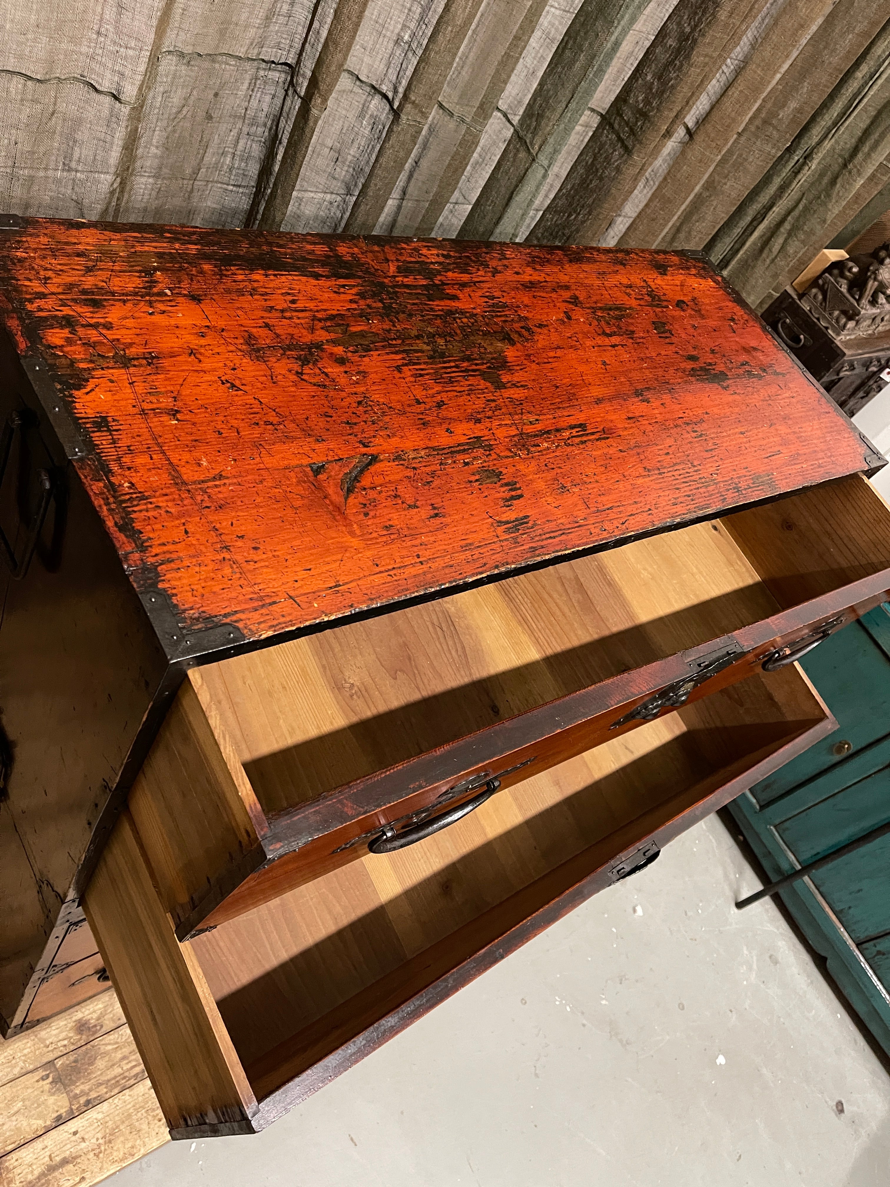 Nihon Matsu Isho Dansu, Japanese Kimono Storage Chest-on-Chest - Cypress & Elm | Meiji