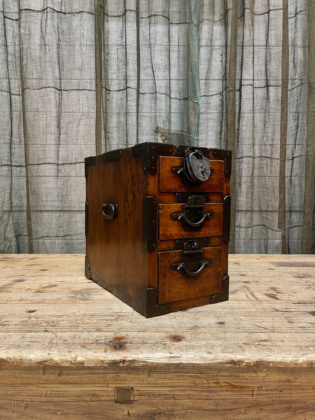 Rare Japanese Police Document Chest - Cypress | Meiji