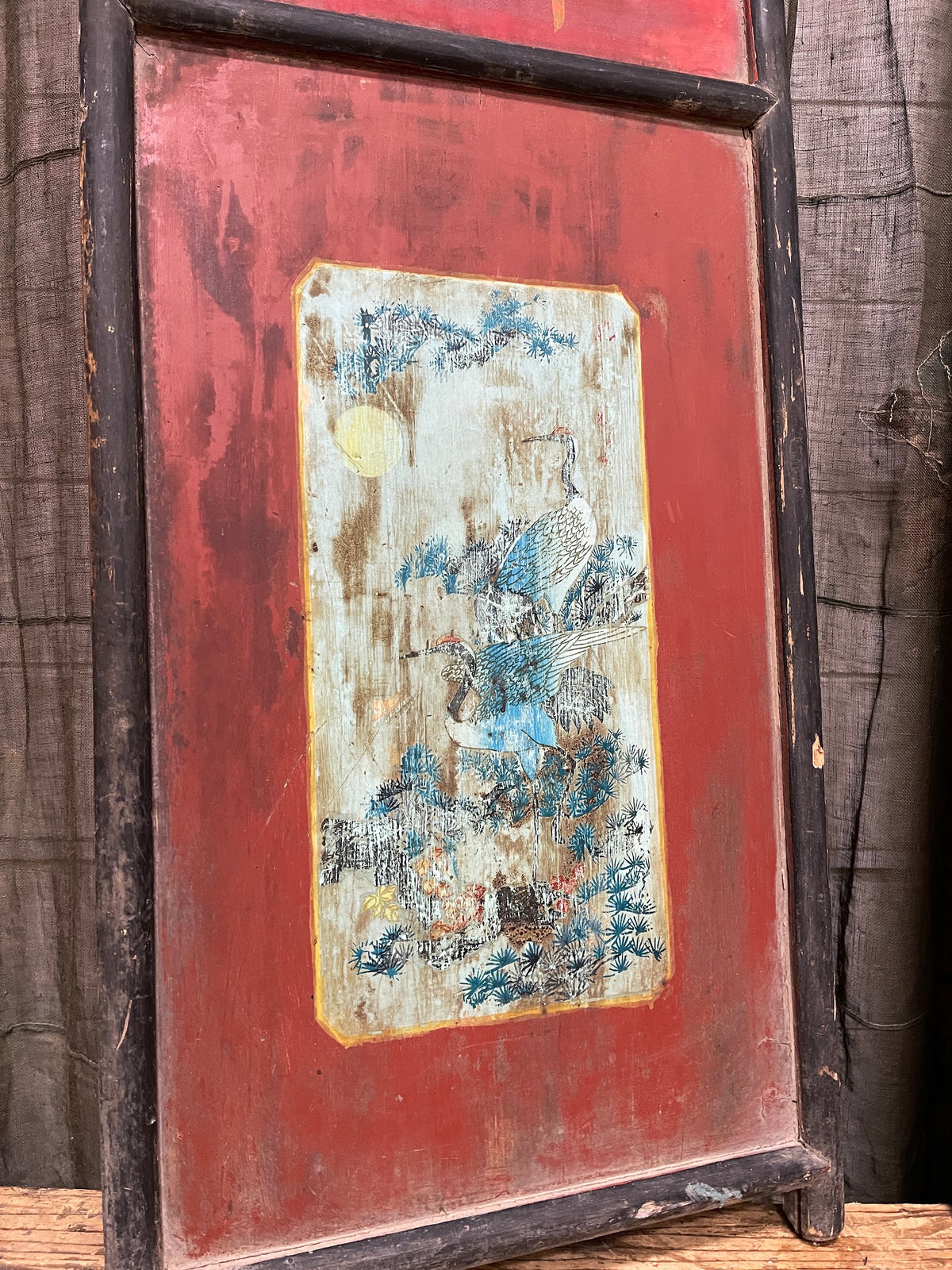 Antique Chinese Red Painted Doors, Pair - Early 20th Century