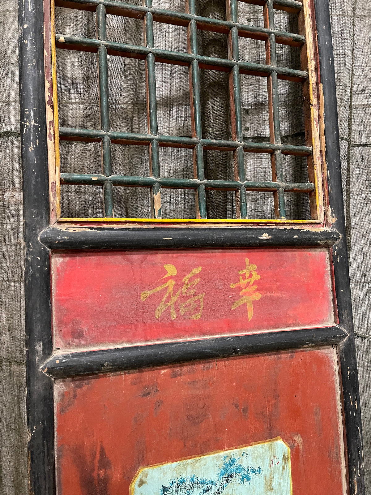 Antique Chinese Red Painted Doors, Pair - Early 20th Century