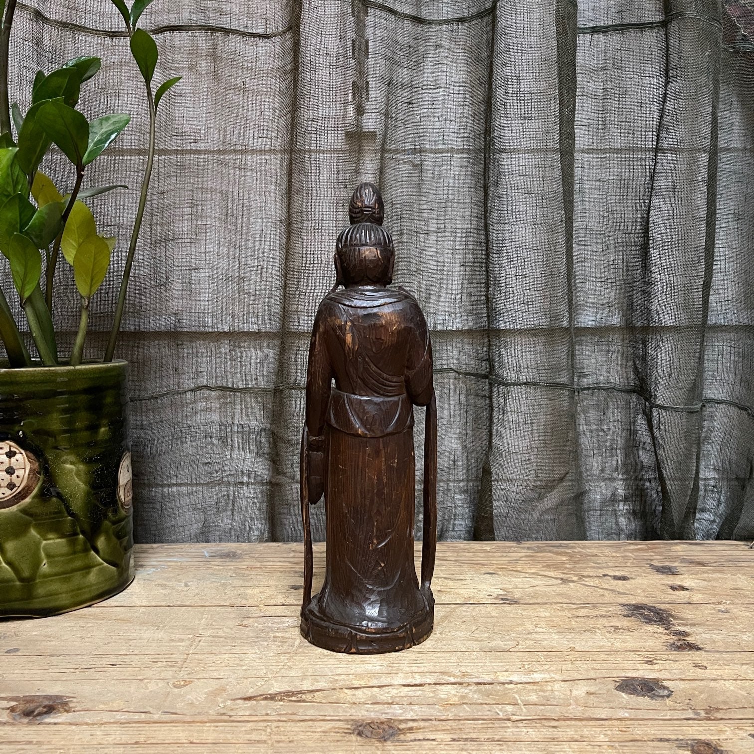 Vintage Japanese Buddha - Carved Wood | c.1950s
