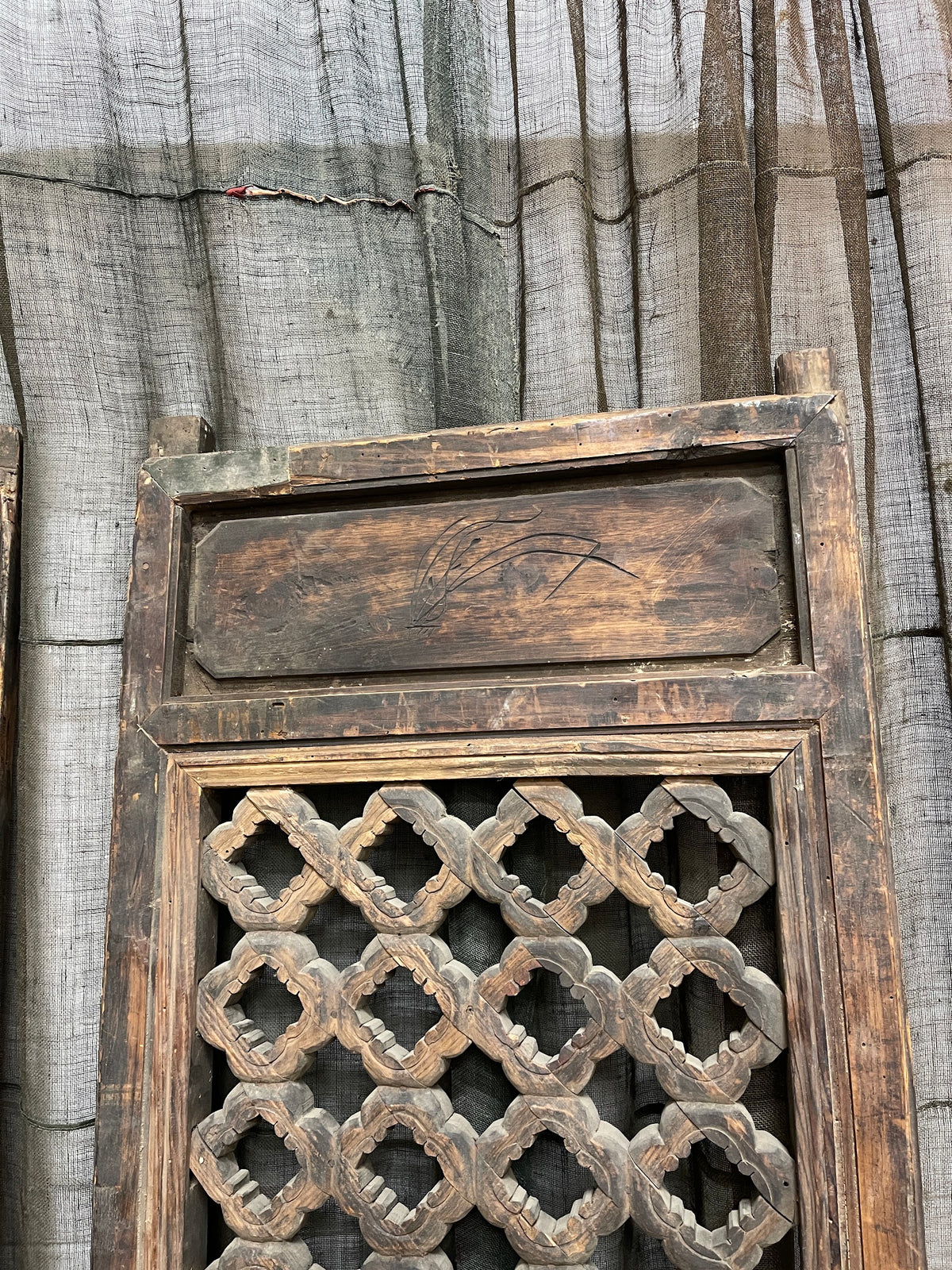Antique Chinese Carved Wooden Doors, Pair - Late 19th Century