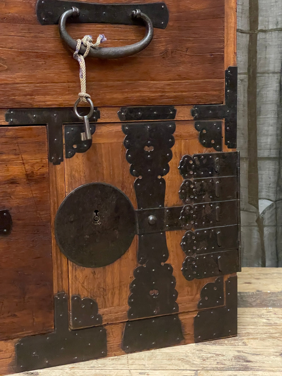 Antique Japanese Kannon Biraki Kimono Chest