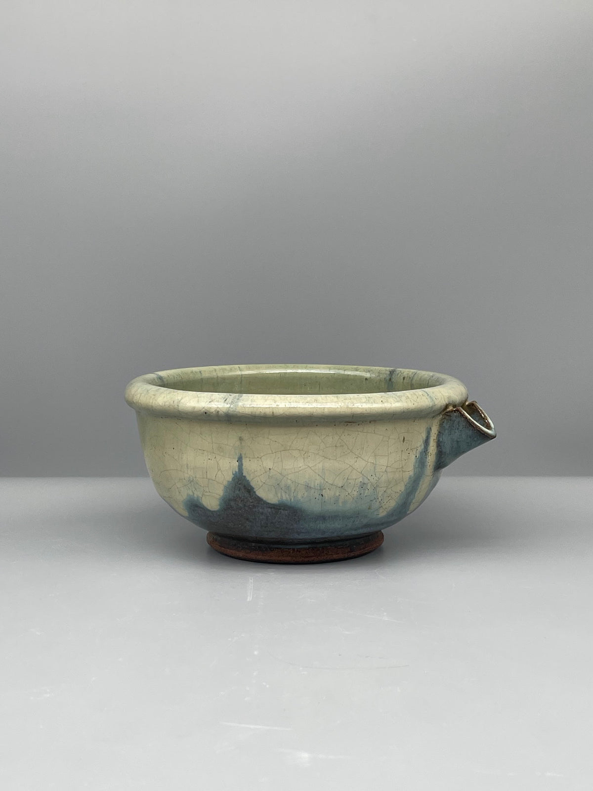 Vintage Japanese Katakuchi, Spouted Bowl - Green Glaze