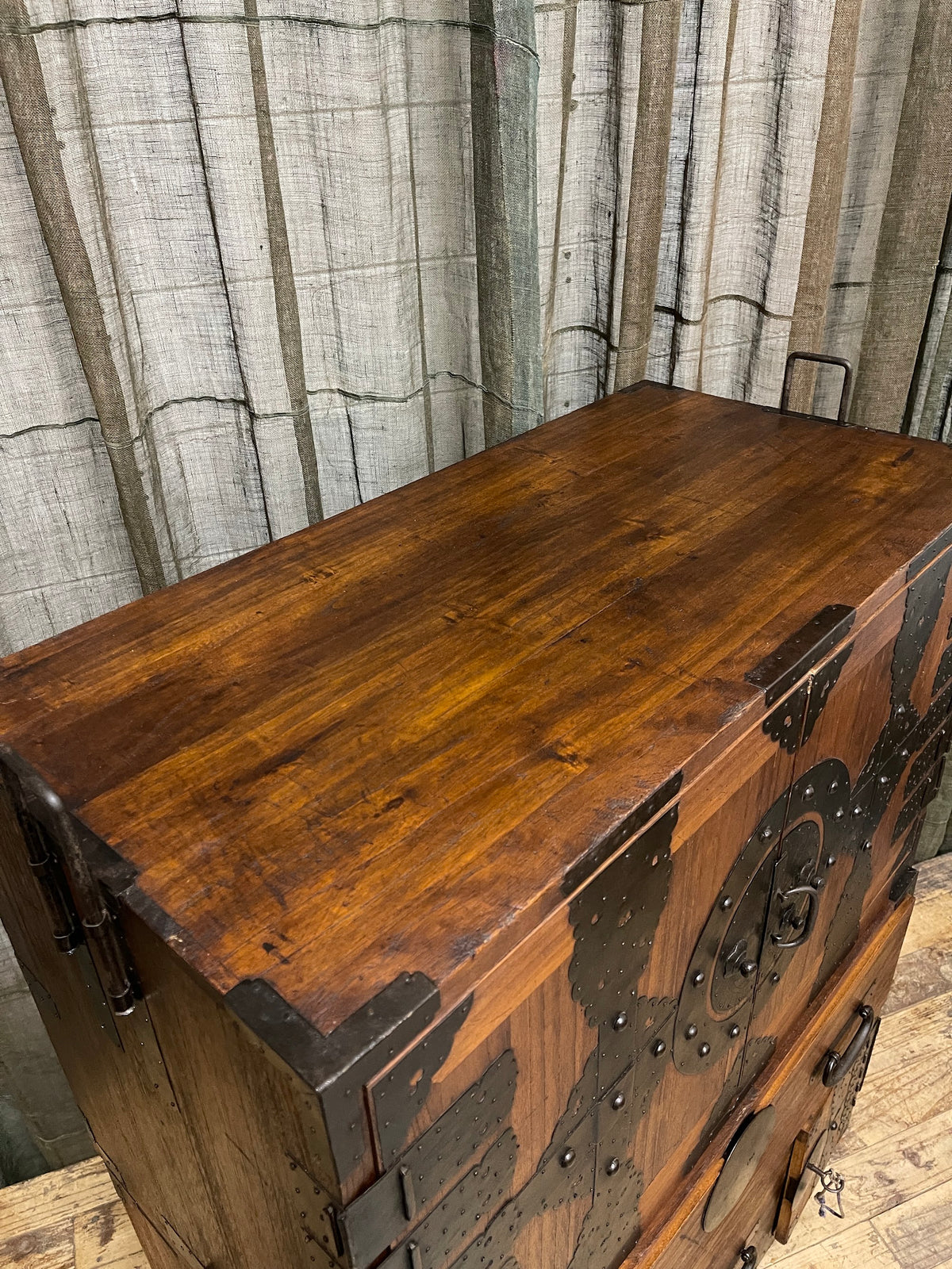Antique Japanese Kannon Biraki Kimono Chest