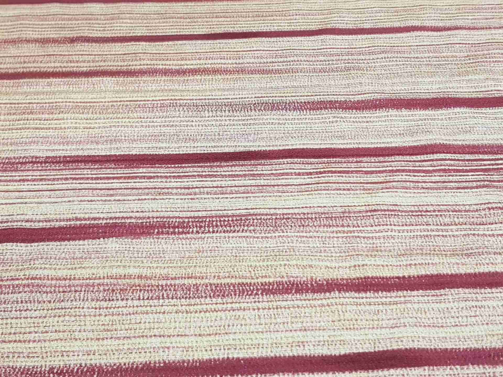 Japanese Silk Fabric, Maroon & Peach Linear Pattern