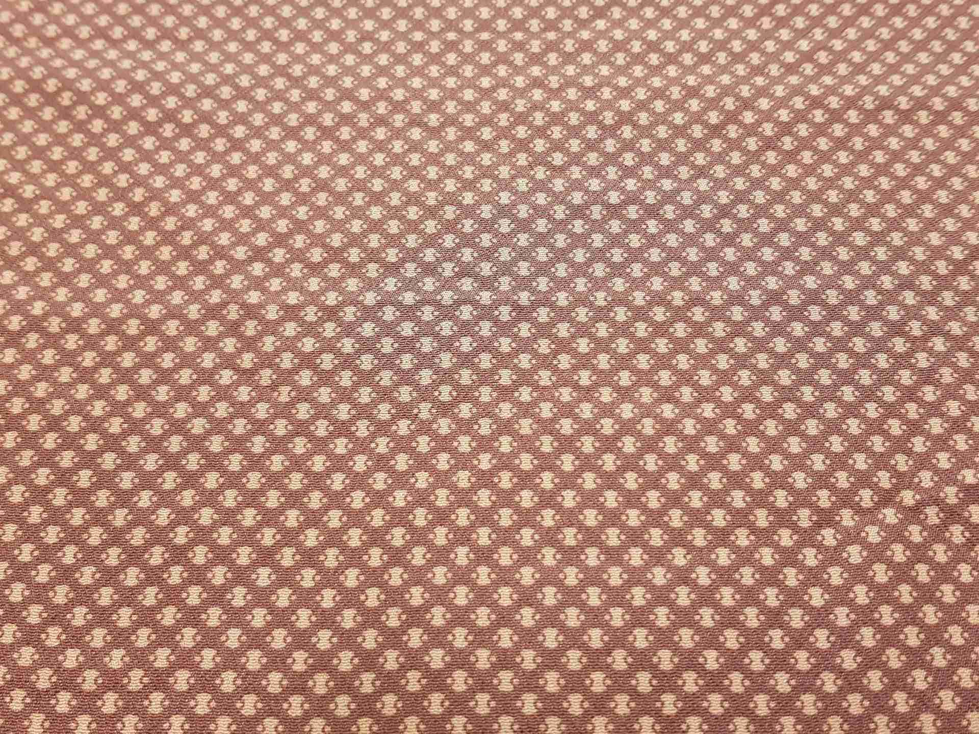 Japanese Silk Fabric, Coral Pink & Taupe Dots