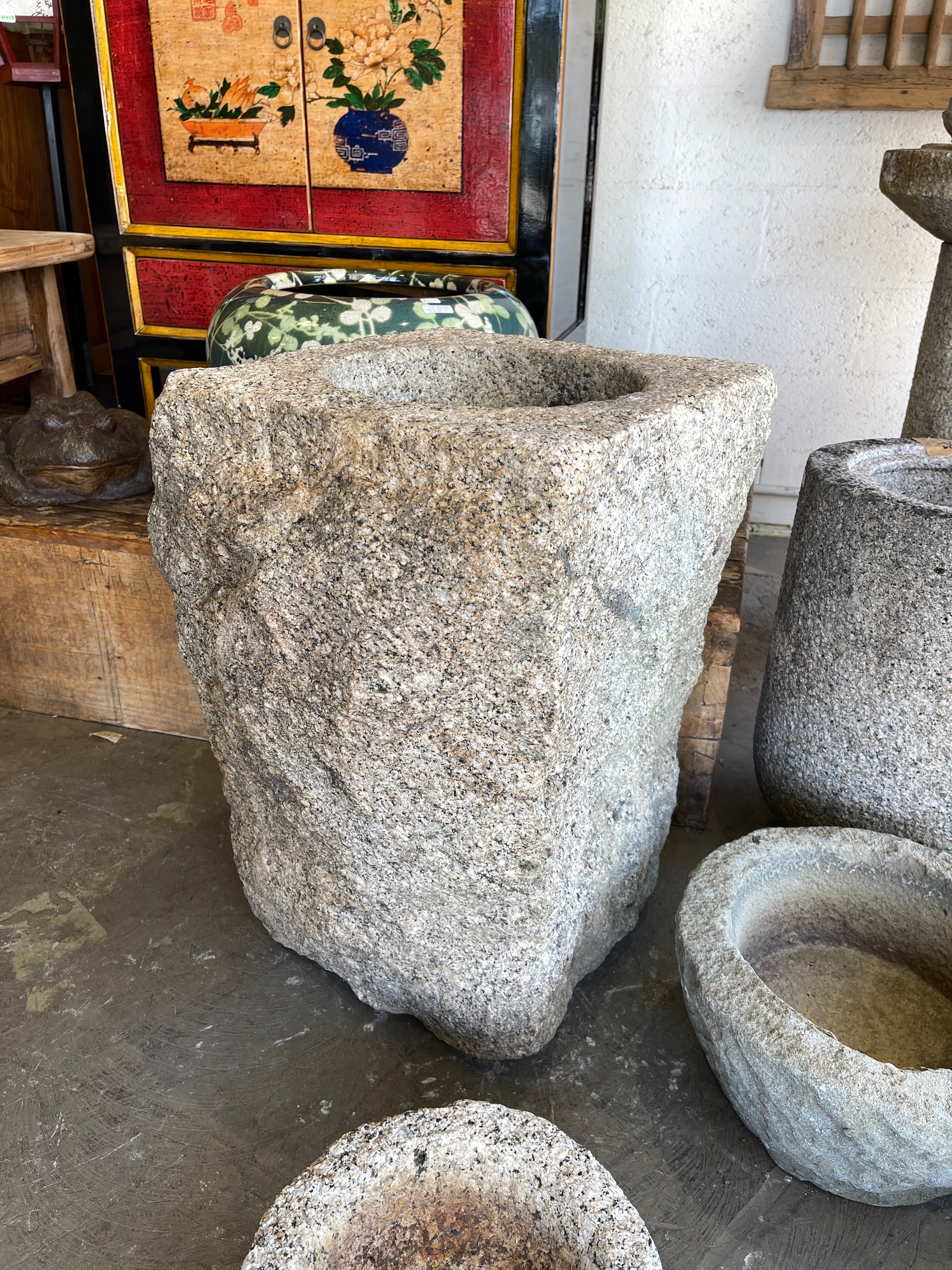 Japanese Chozubachi, Stone Water Basin - Granite | Meiji