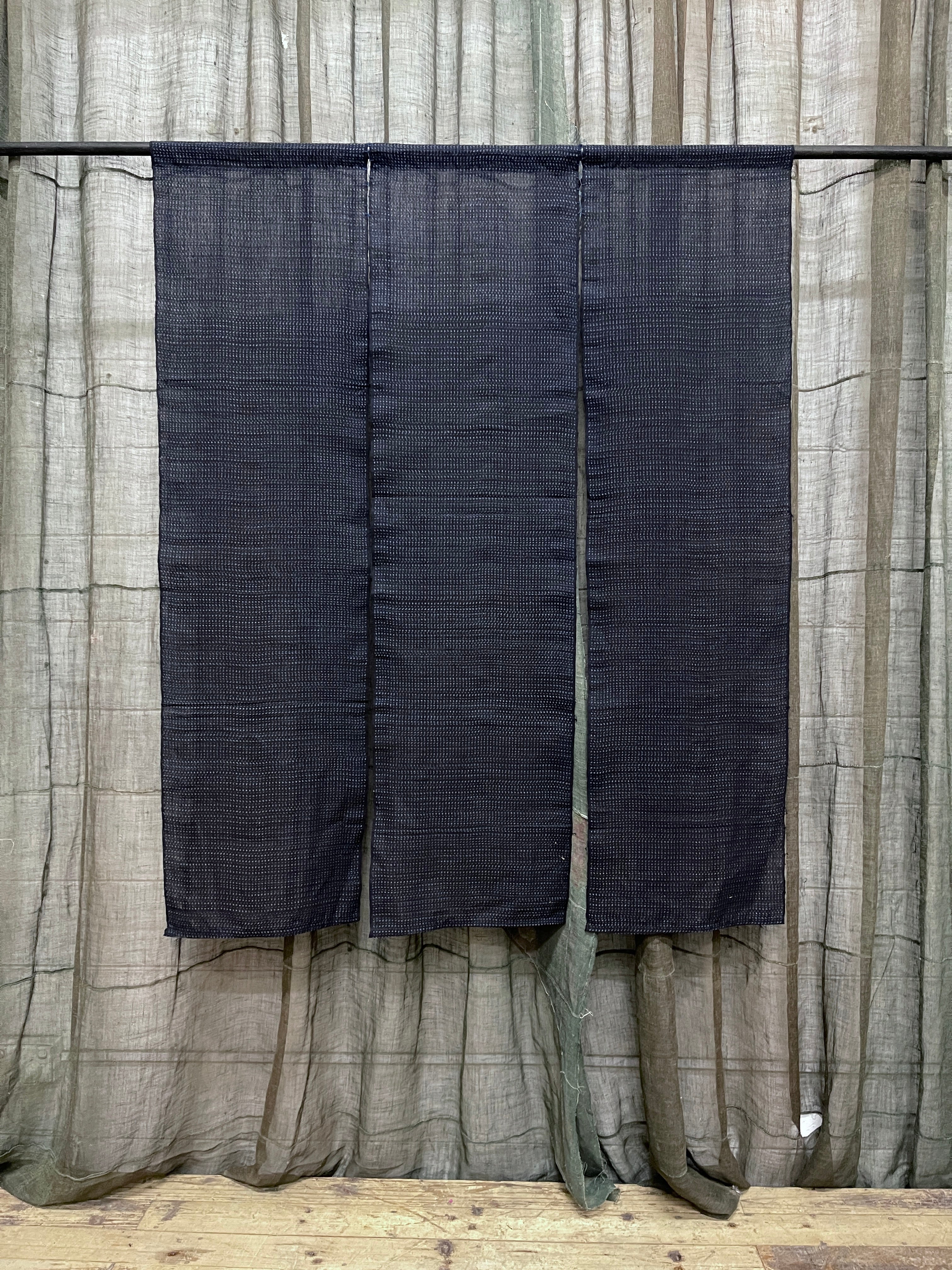 Vintage Japanese Noren - Dark Navy Cotton