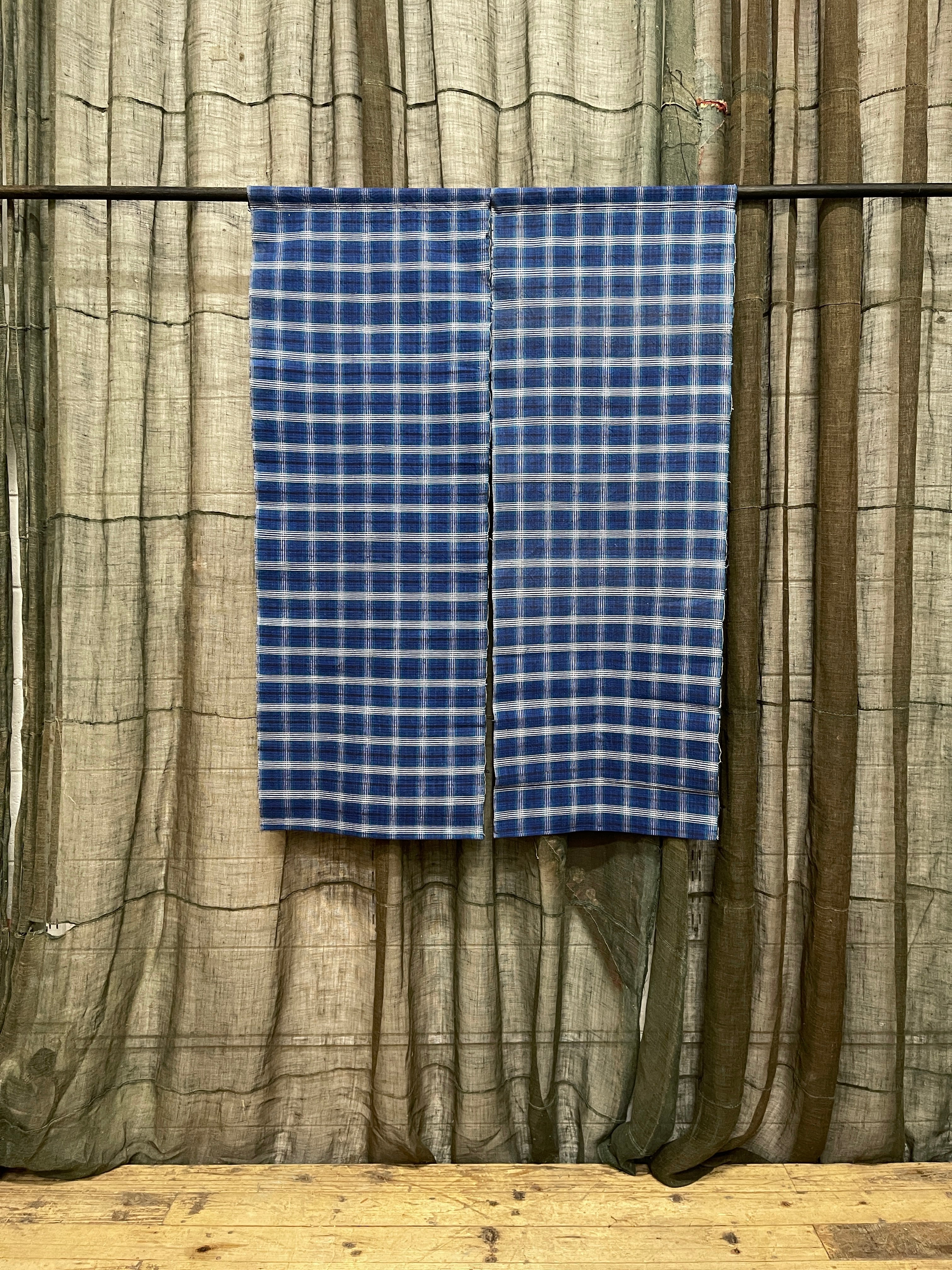 Check Cotton Noren, Panelled Curtain