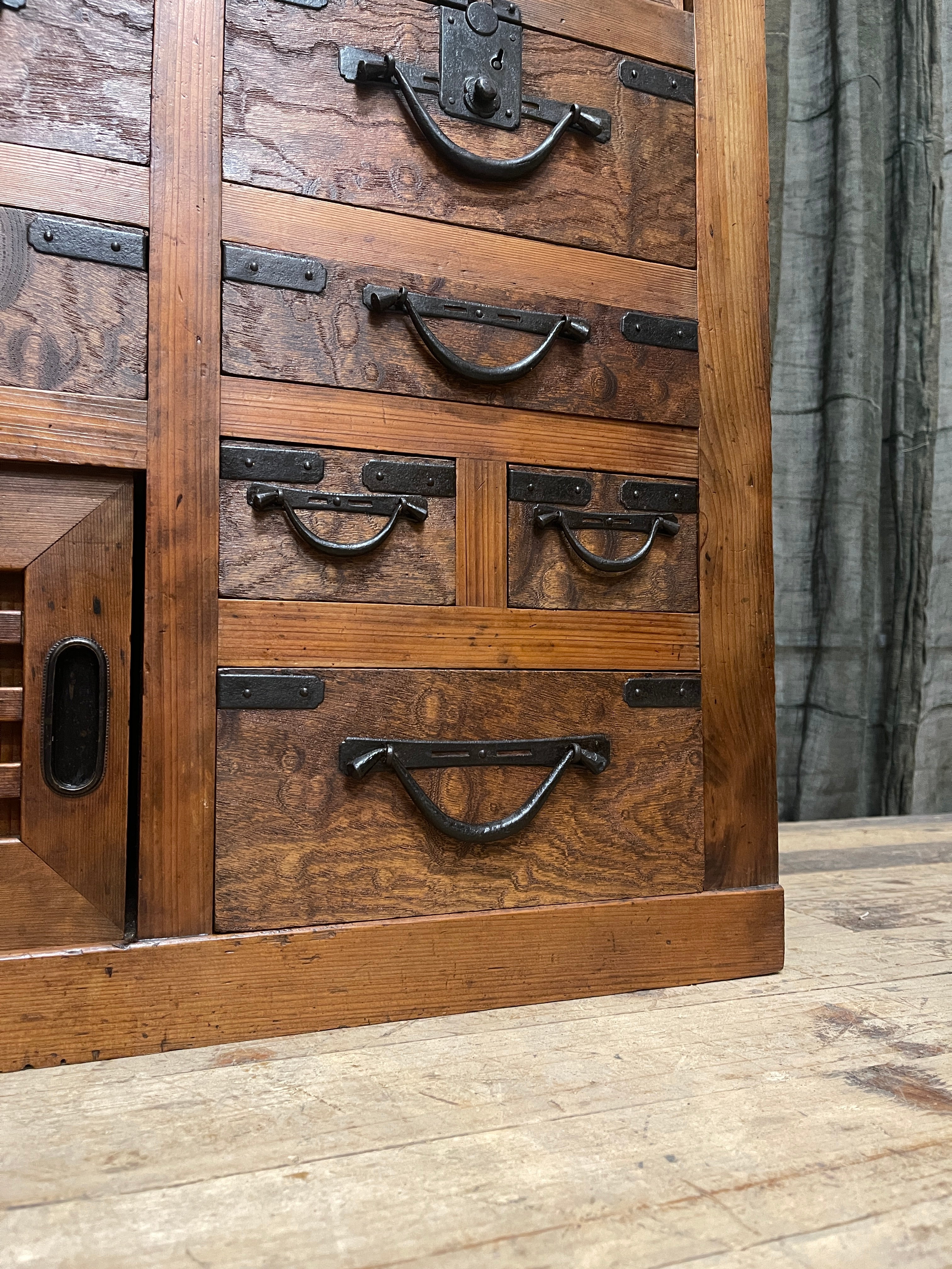 Antique Japanese Choba Dansu Merchants Cabinet - Cypress & Elm | Meiji