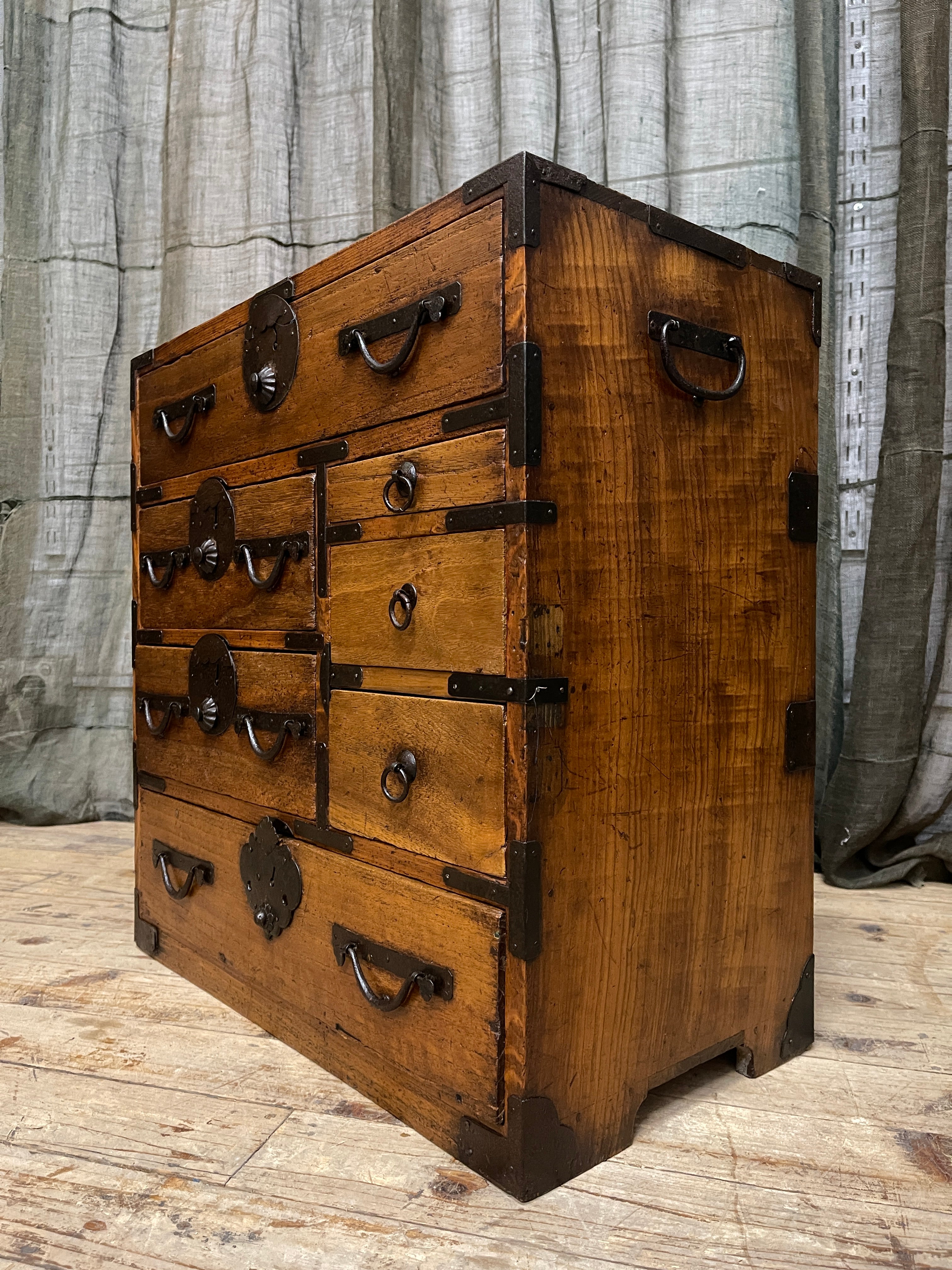 Ko Dansu, Japanese Side Cabinet - Paulownia & Cypress | Meiji
