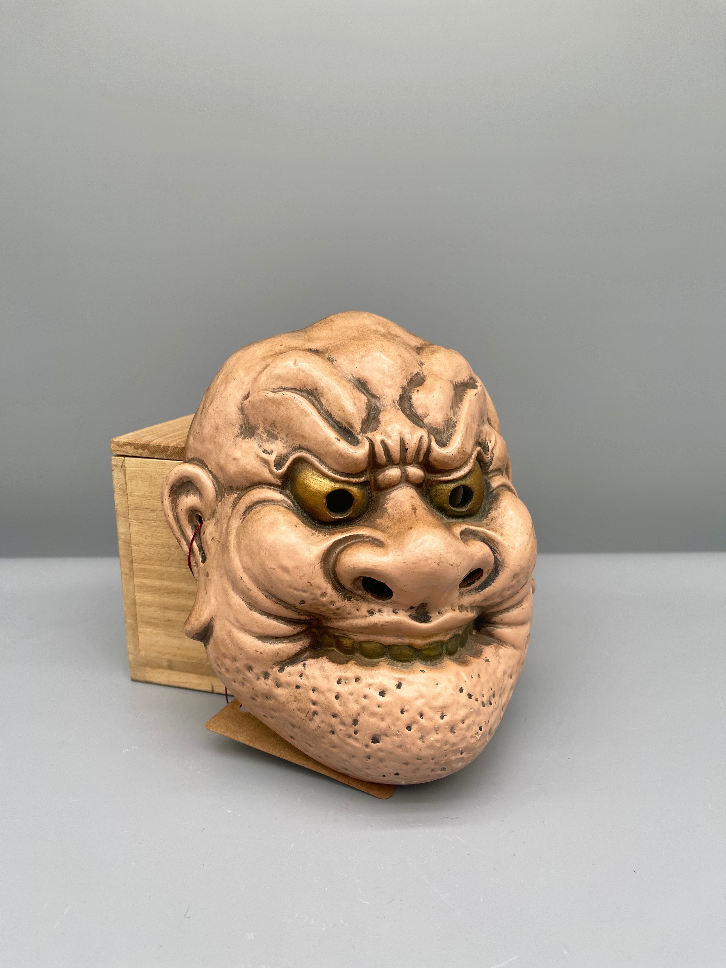 Vintage Japanese Gigaku Mask - Rikishi