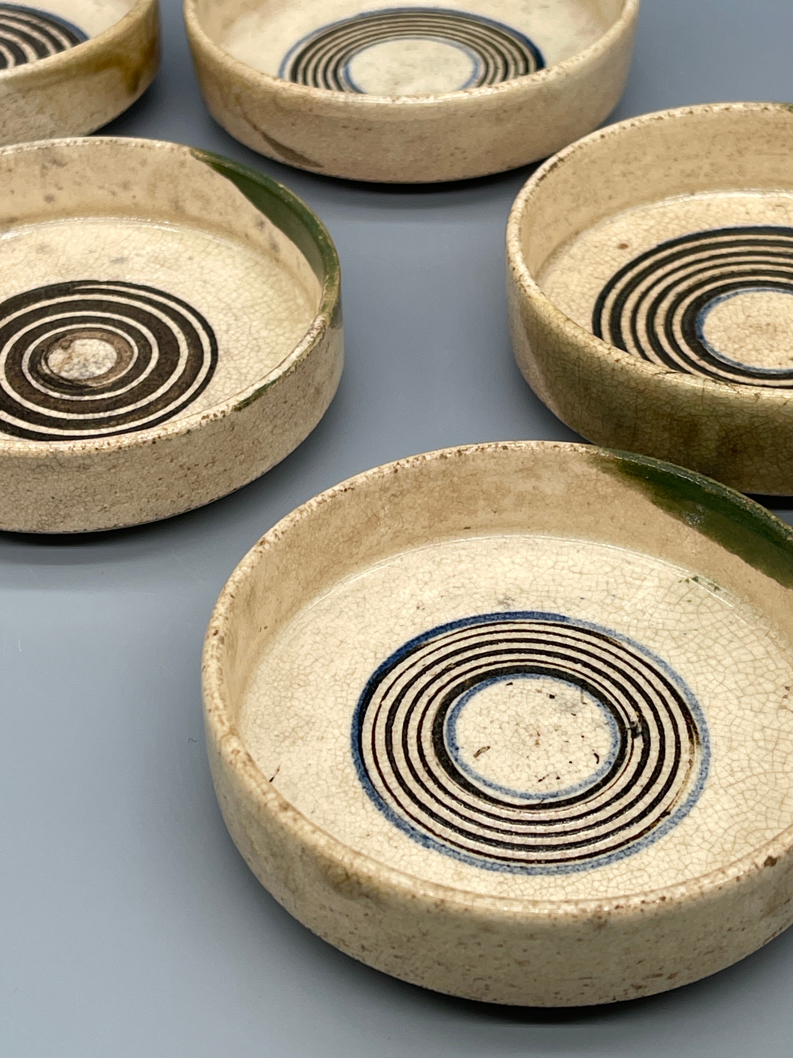 Set of Five Vintage Japanese Circular Side Dishes