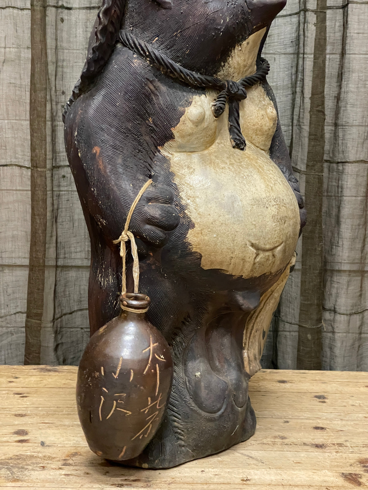 Vintage Japanese Ceramic Tanuki Statue | Large