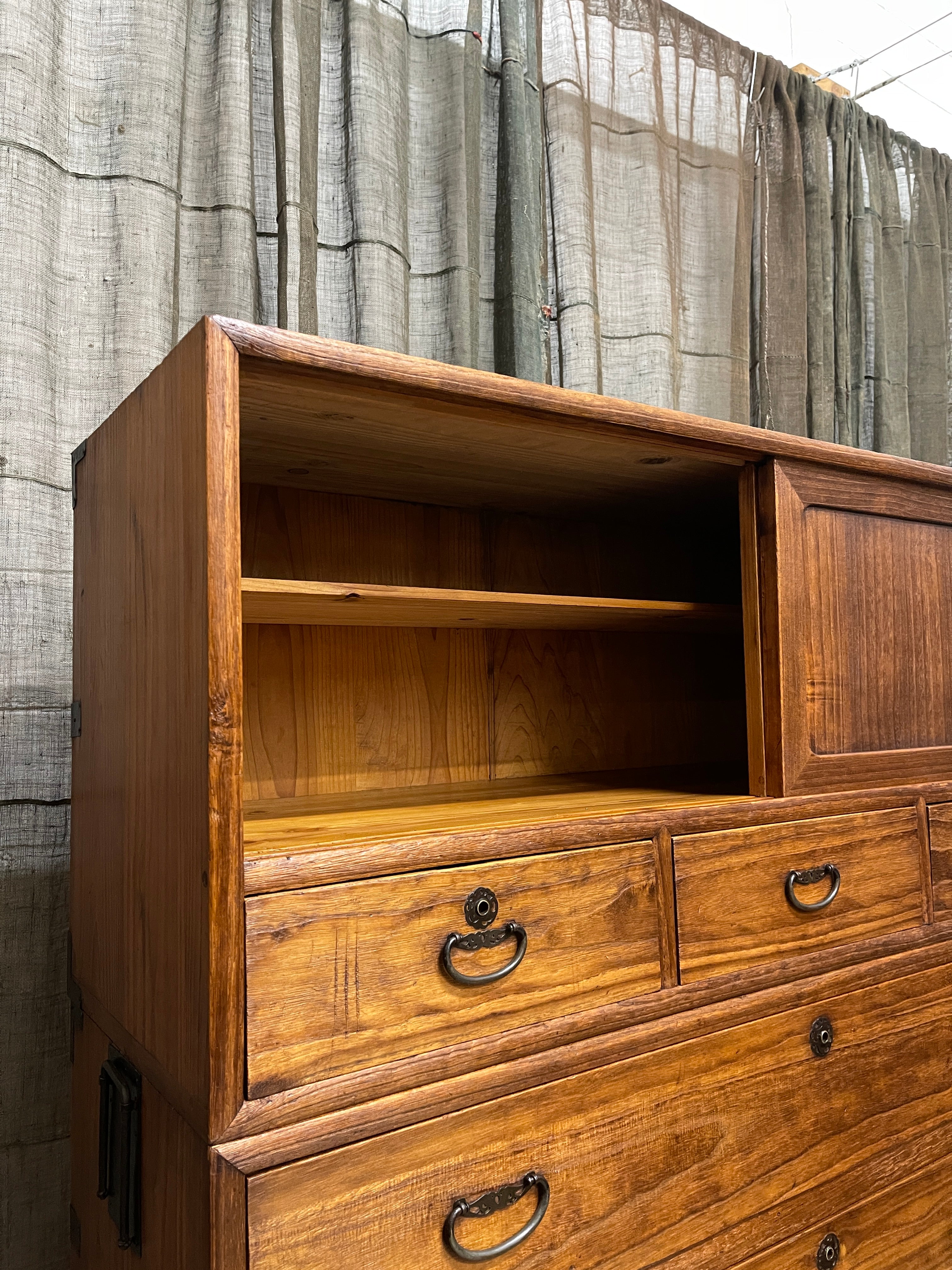 Japanese Three-Piece Kimono Chest of Drawers - Paulownia | Midcentury