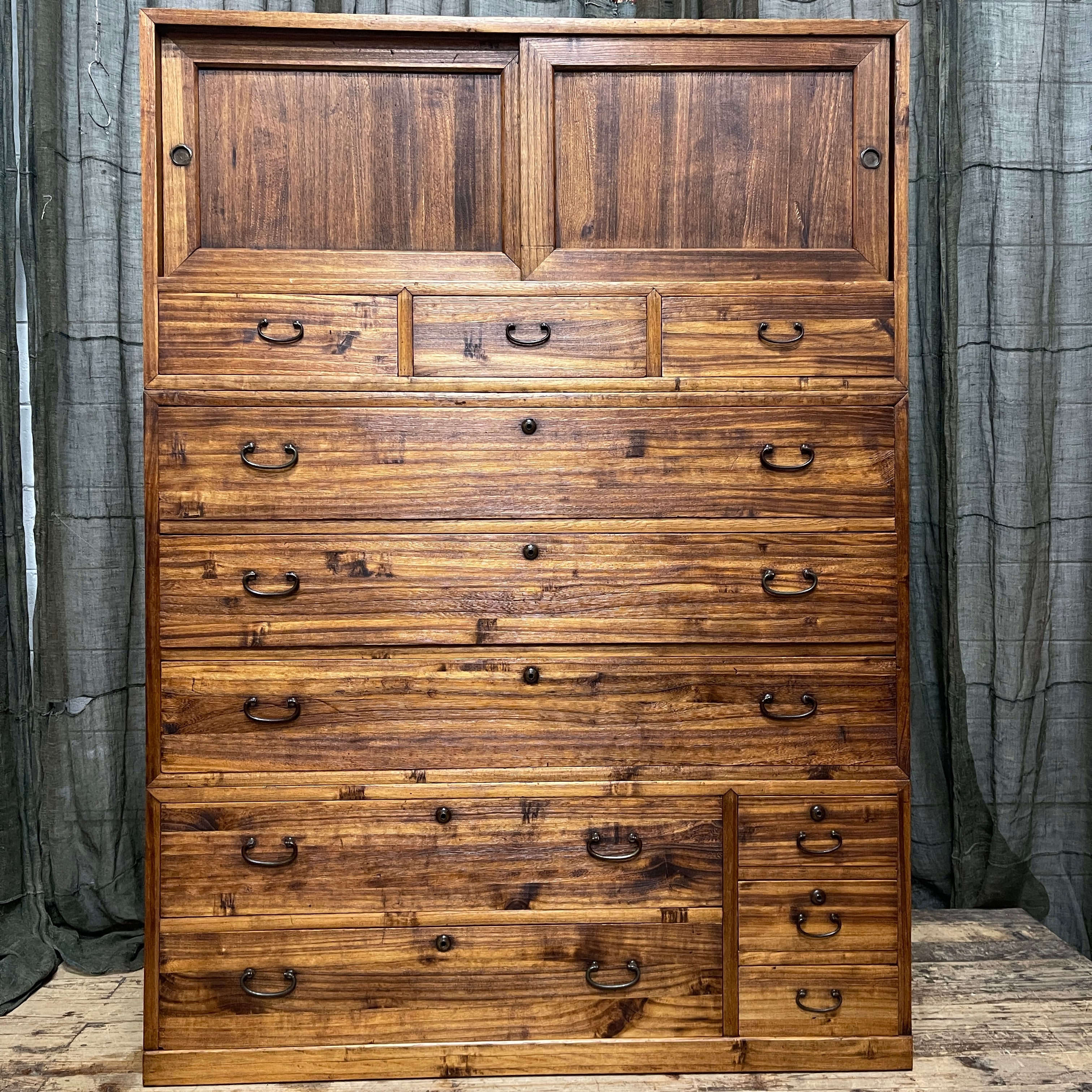 Vintage Japanese Kimono Storage Chest of Drawers - Paulownia & Cedar | c.1930