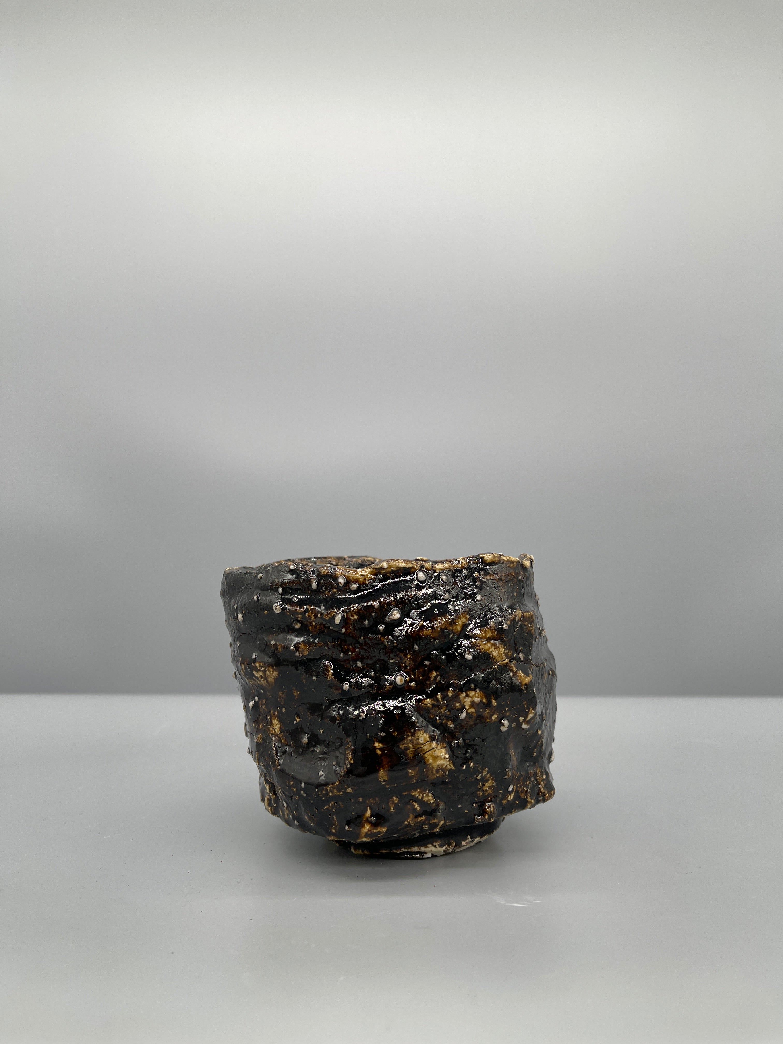 Vintage Japanese Chawan, Tea Bowl - Seto-Guro Glaze