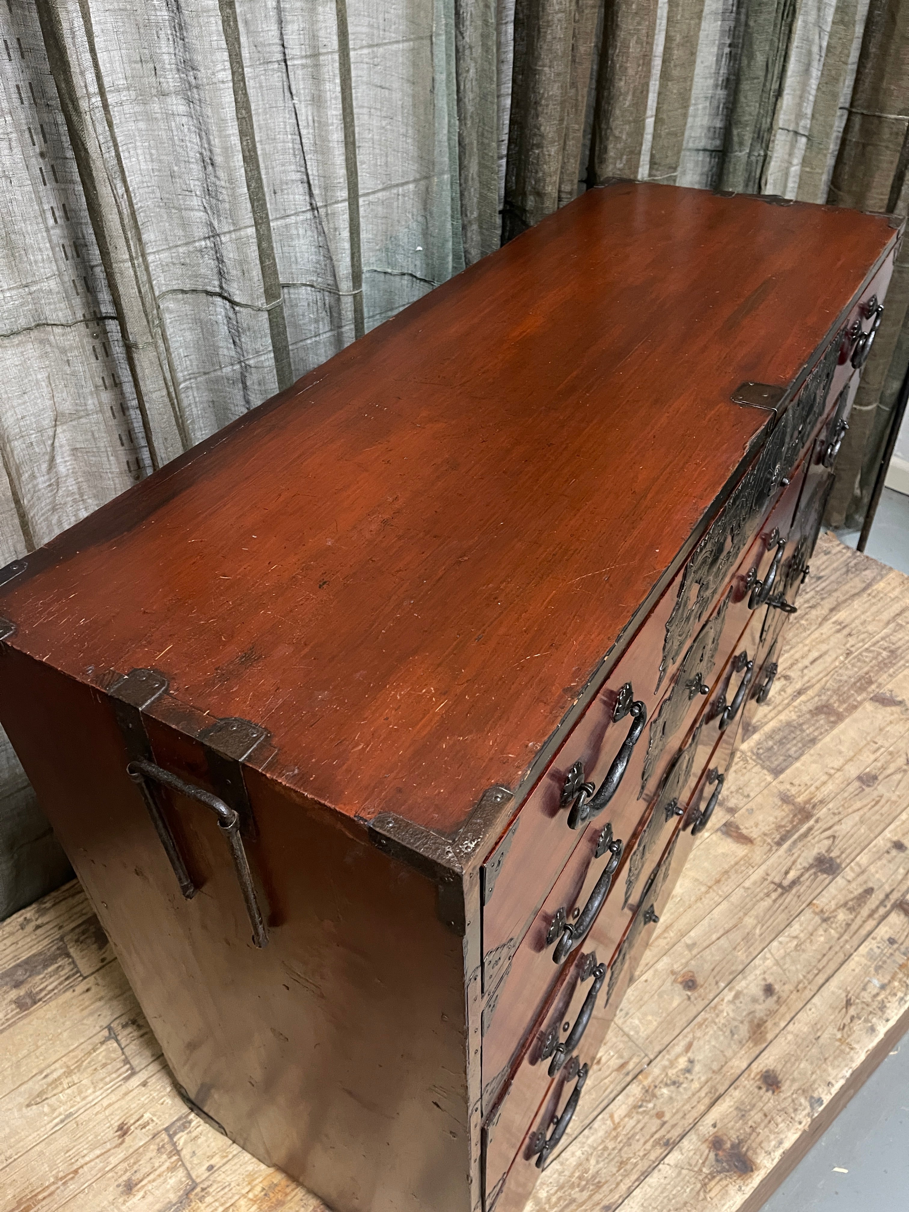 Japanese Lacquered Kimono Chest of Drawers - Meiji