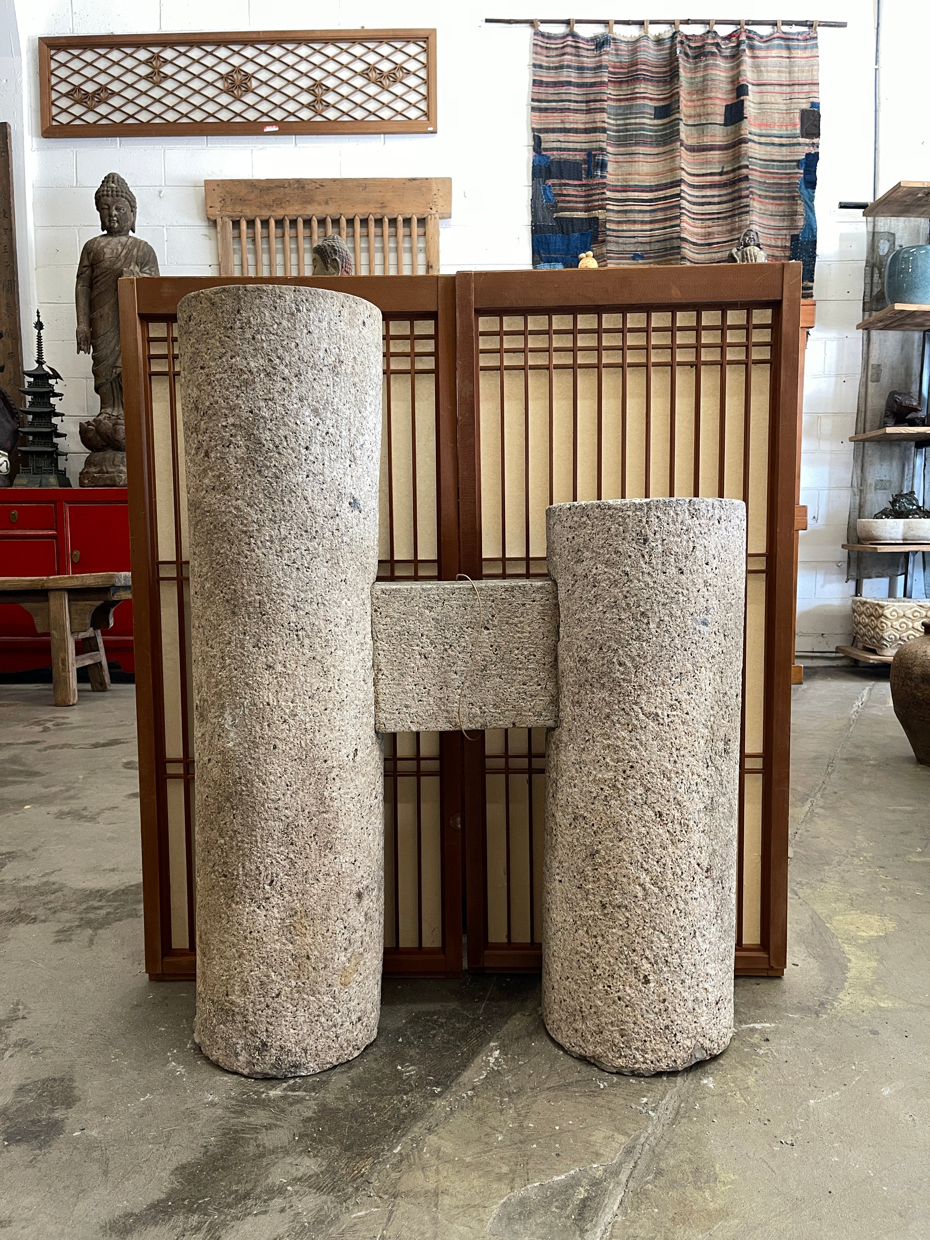 Unusual Japanese Stone Garden Feature - Granite | Midcentury