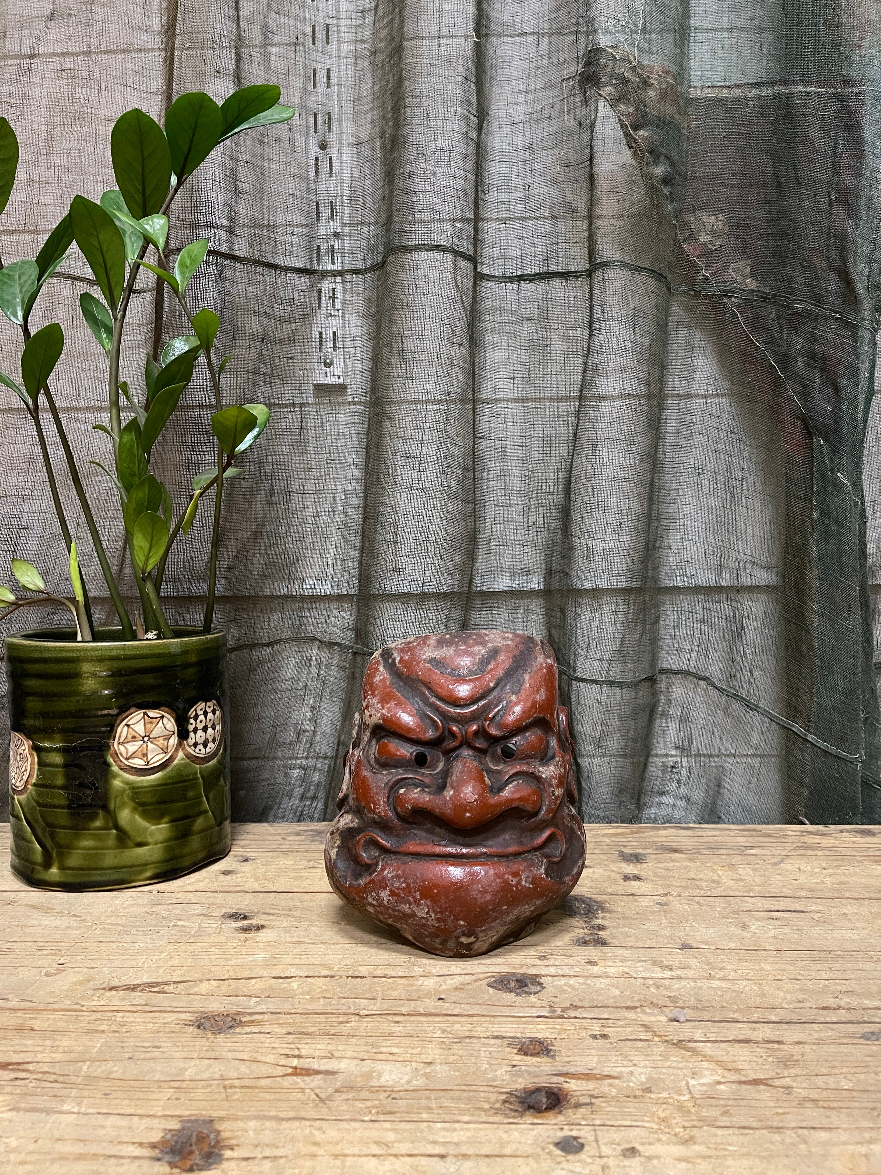 Vintage Japanese Noh Mask - O Beshimi