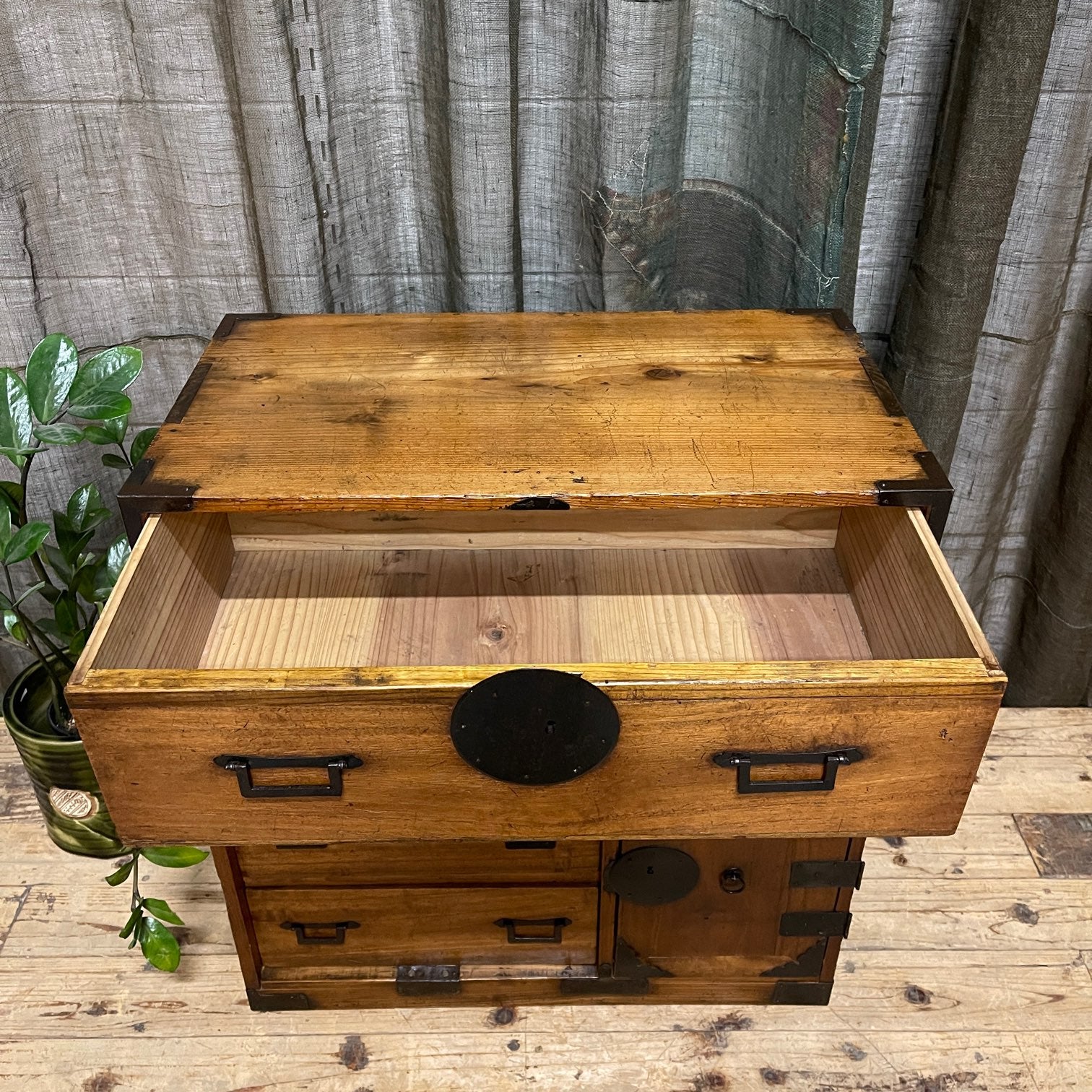 Ko Dansu, Japanese Side Cabinet - Cedar & Paulownia | Meiji, c.1900
