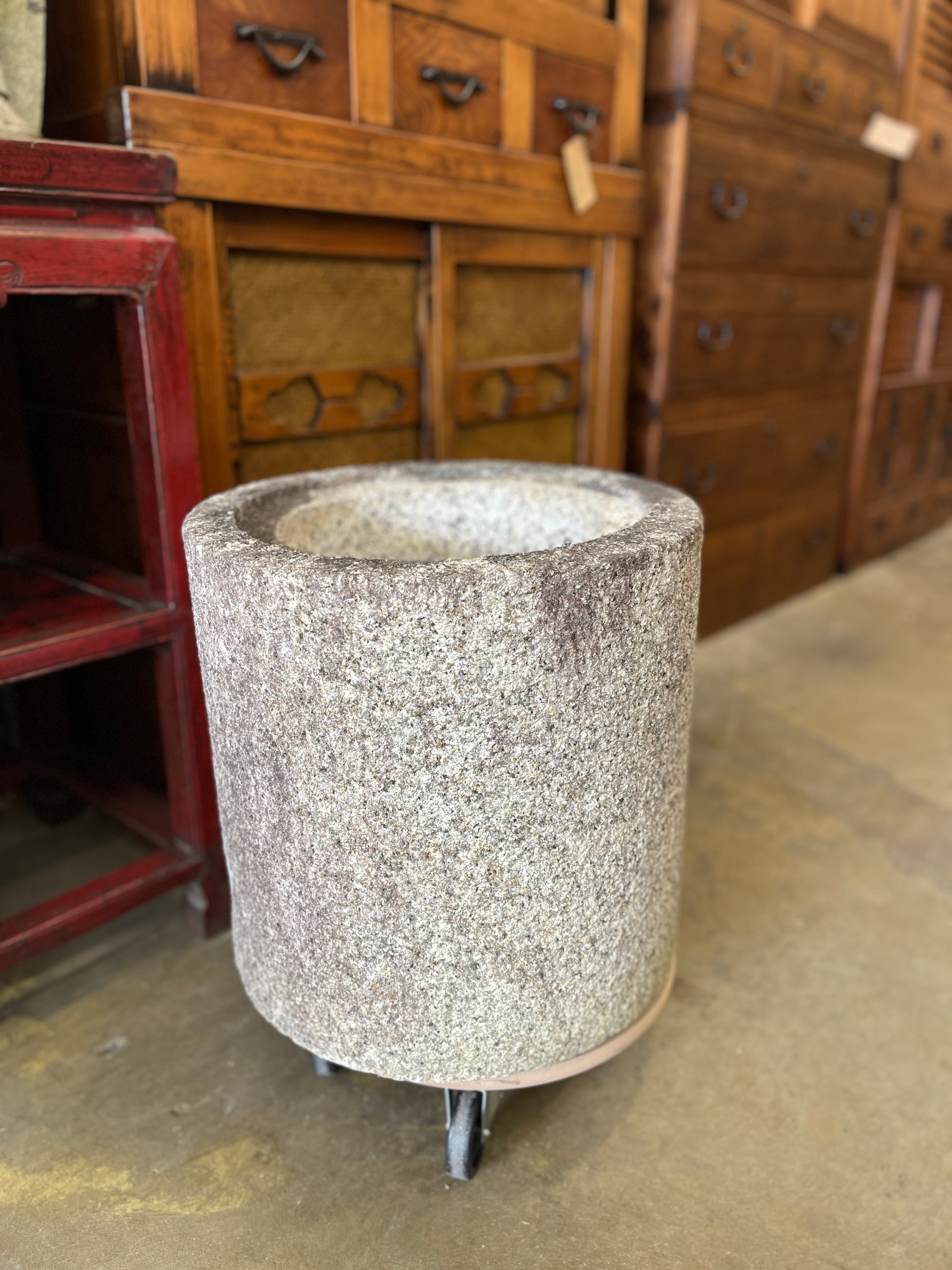 Japanese Chozubachi, Stone Water Basin - Granite | Early 20th Century