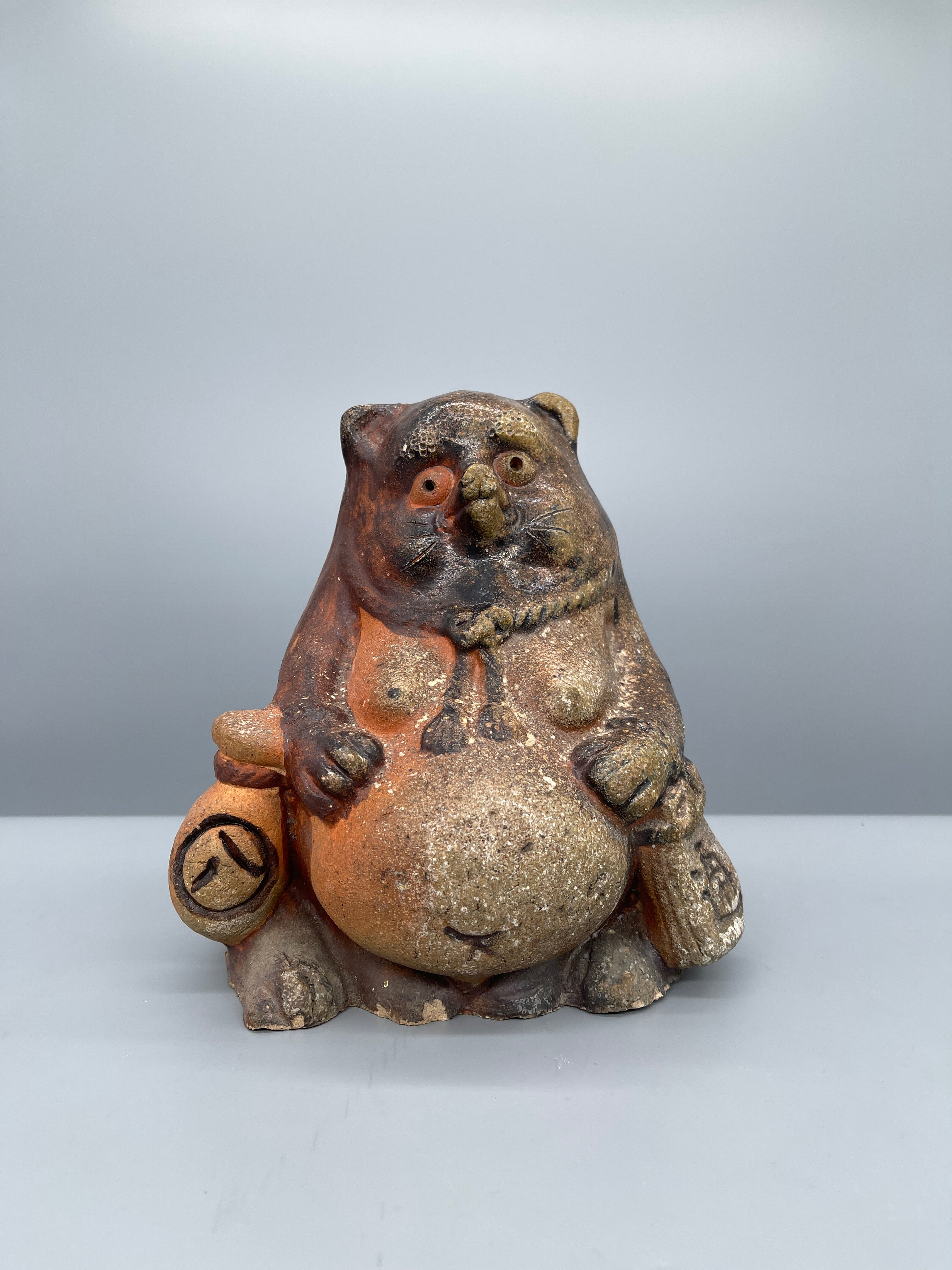Vintage Japanese Ceramic Tanuki Figure