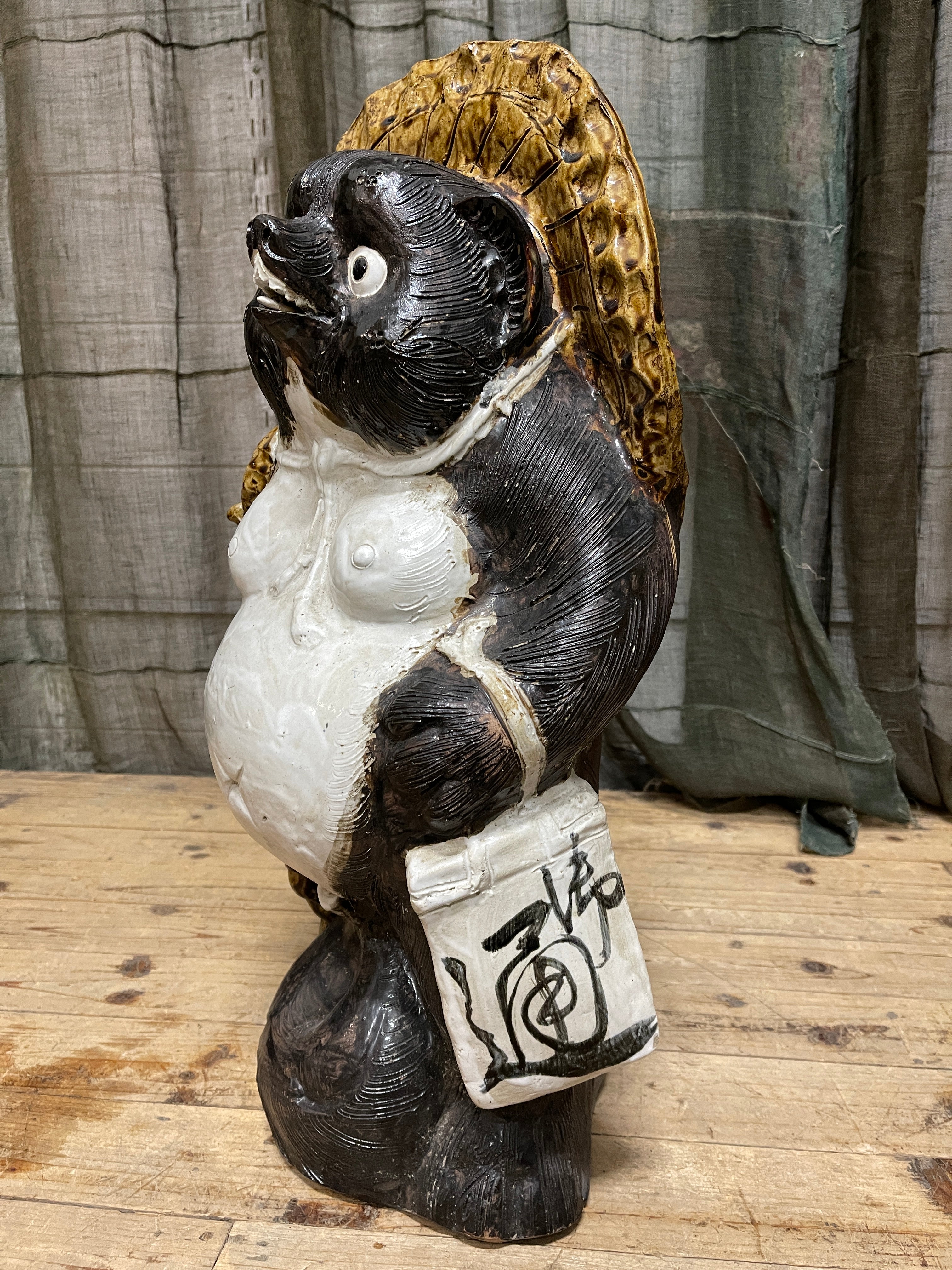 Vintage Tanuki Statue, Hand-Crafted