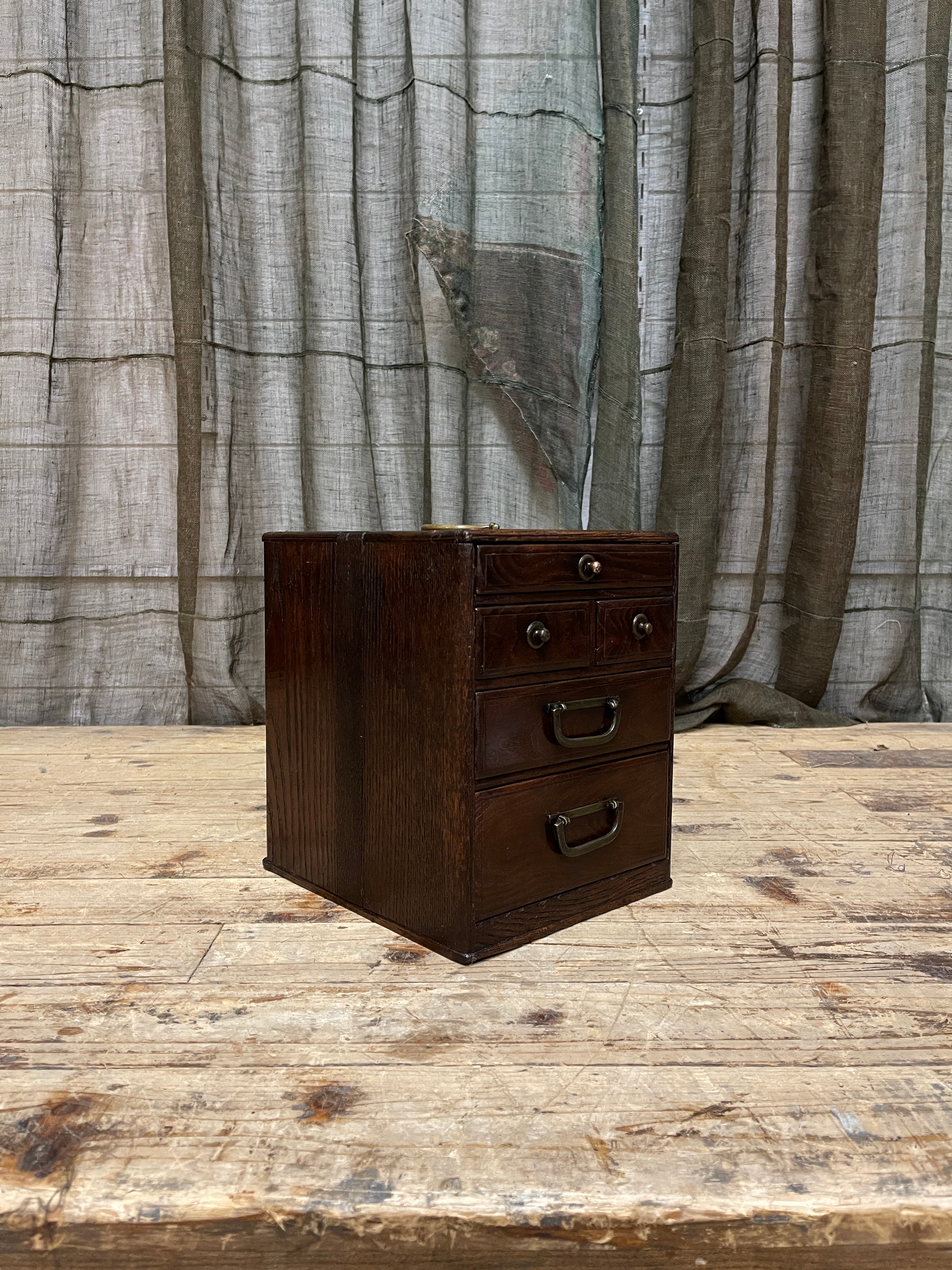 Vintage Japanese Sewing Box, Hari Bako - Elm | 1920's