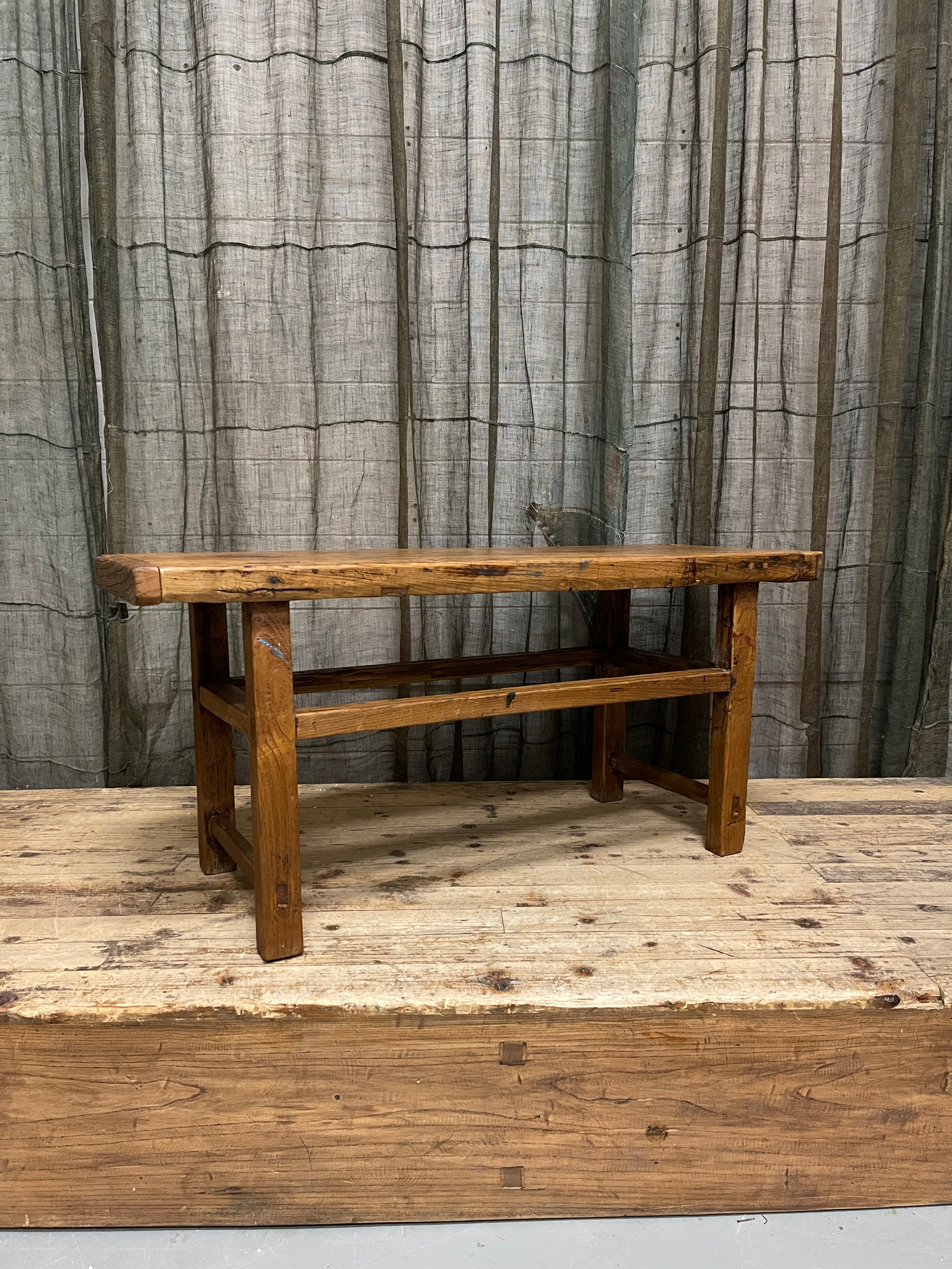 Vintage Chinese Bench, Recycled Elm