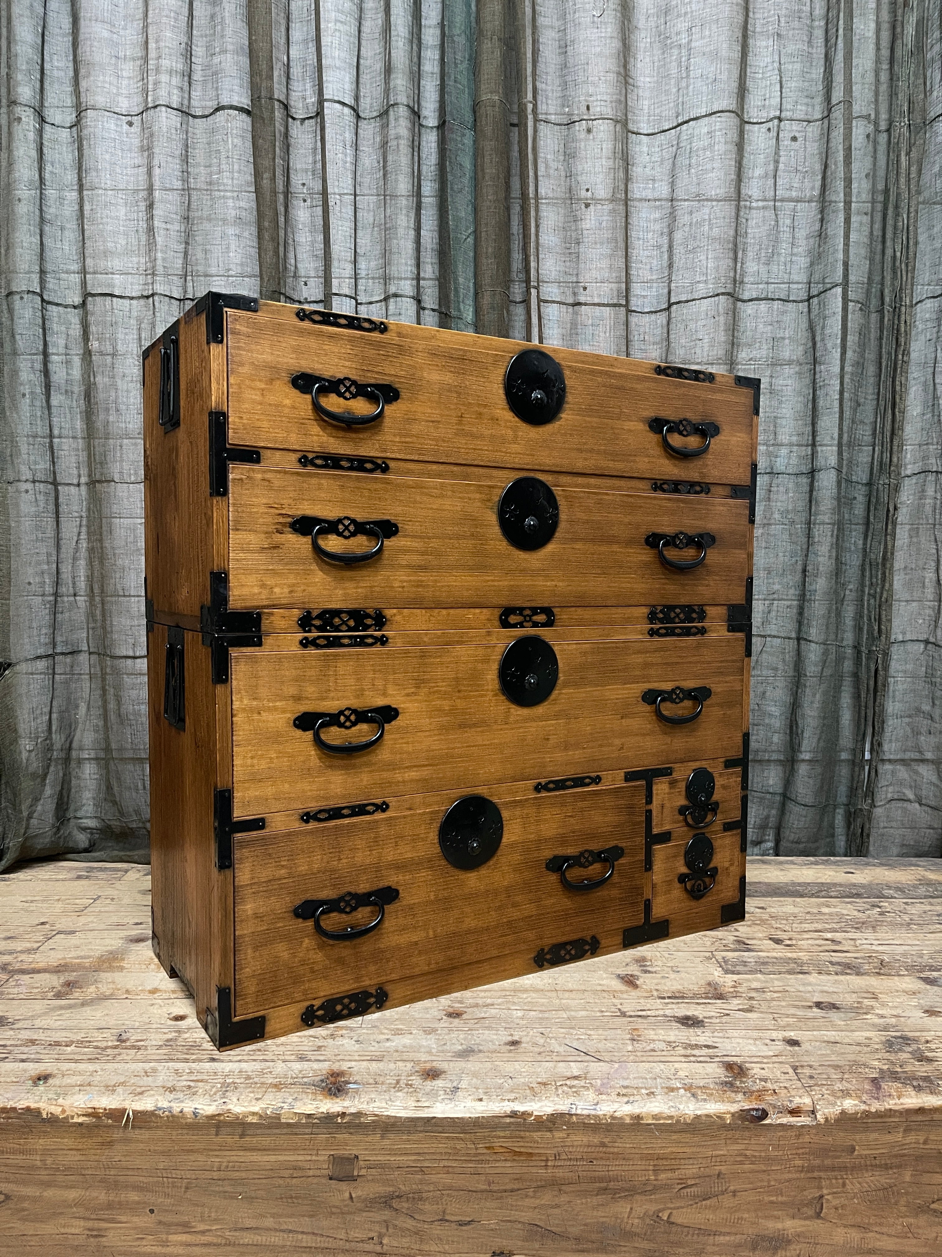 Vintage Japanese Two-Piece Isho Dansu, Clothing Chest - Paulownia | c.1920