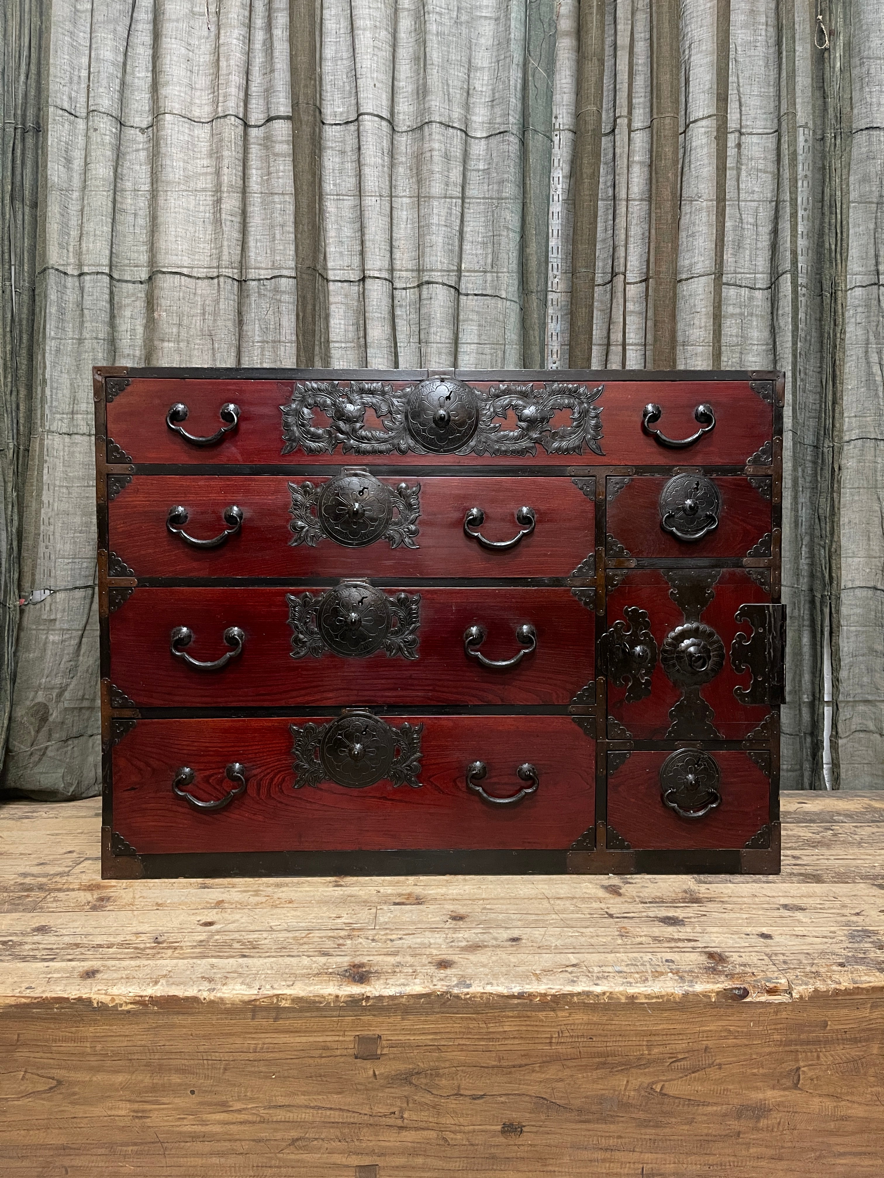 Japanese Lacquered Kimono Chest of Drawers - Meiji