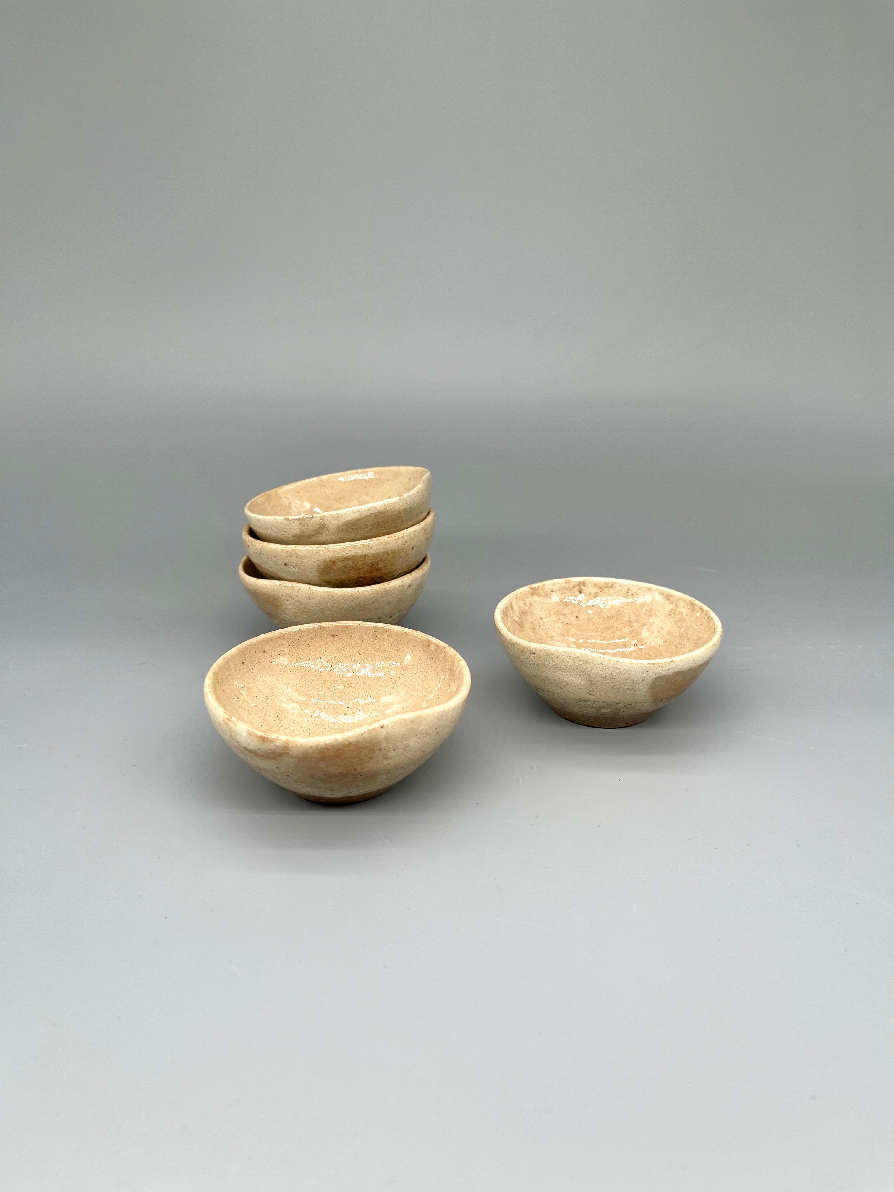 Set Of 5 Japanese Sake Cups - Hagi Ware
