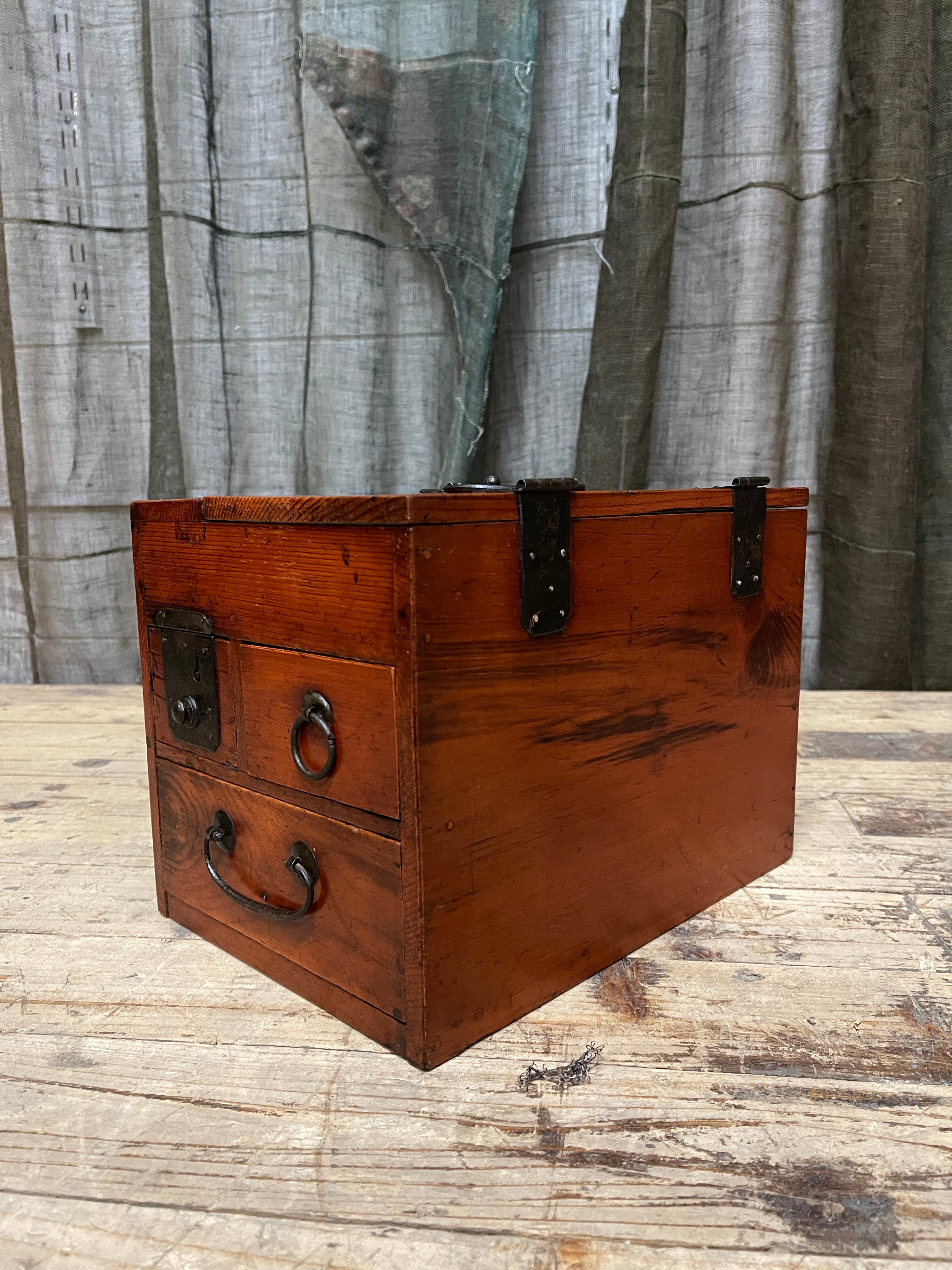 Suzuri Bako, Japanese Calligraphy Box - Elm | Meiji